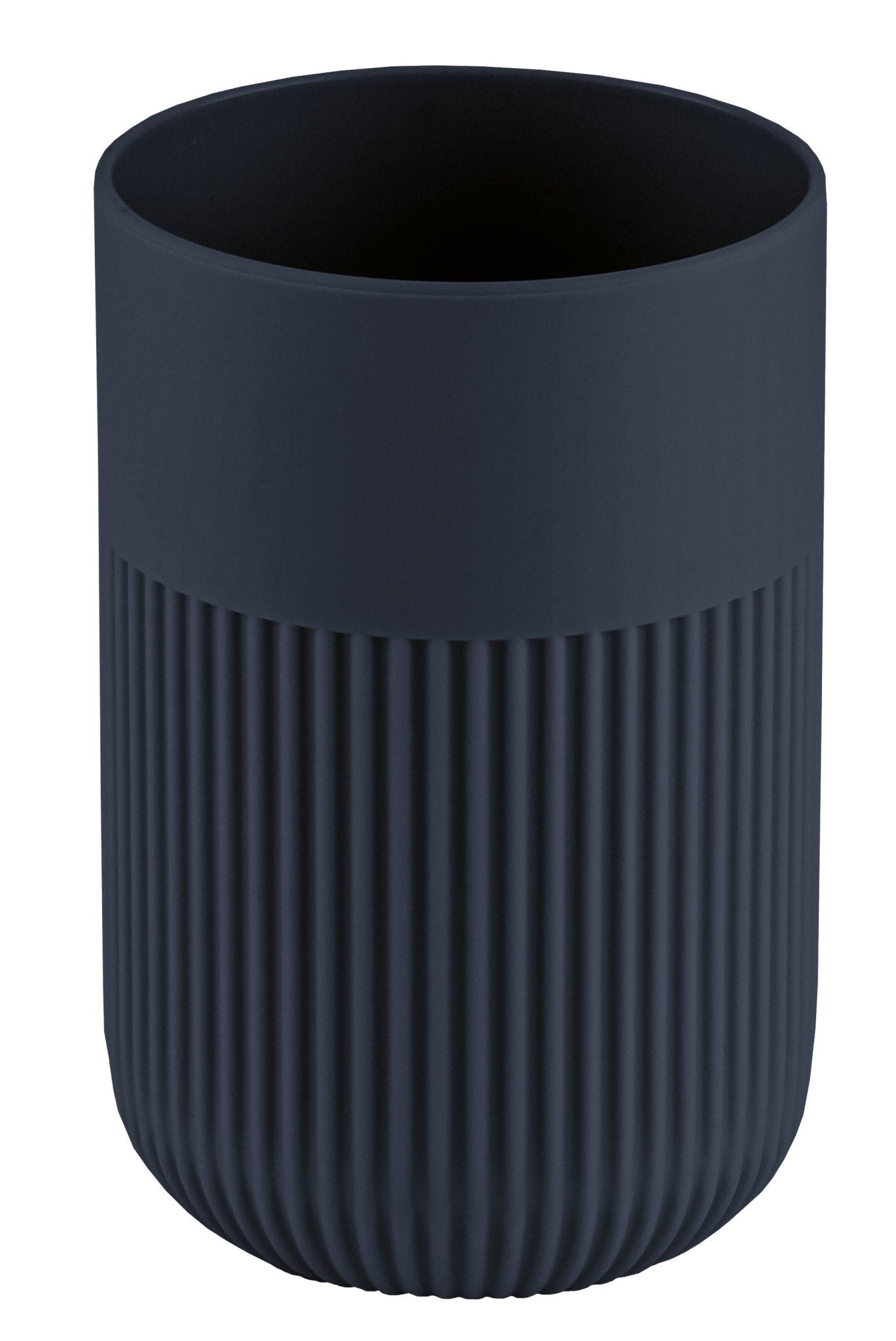 Zahnputzbecher SCOUT Navy steht als dunkelblauer Becher vor weißem Hintergrund.