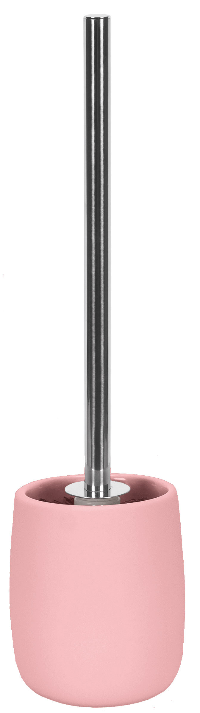WC-Bürsten-Halter ECLIPSE Pastellrose Toilettenbürstenhalter in Rosa mit Edelstahlgriff, modernes Design, ideal für stilvolle Badezimmer.
