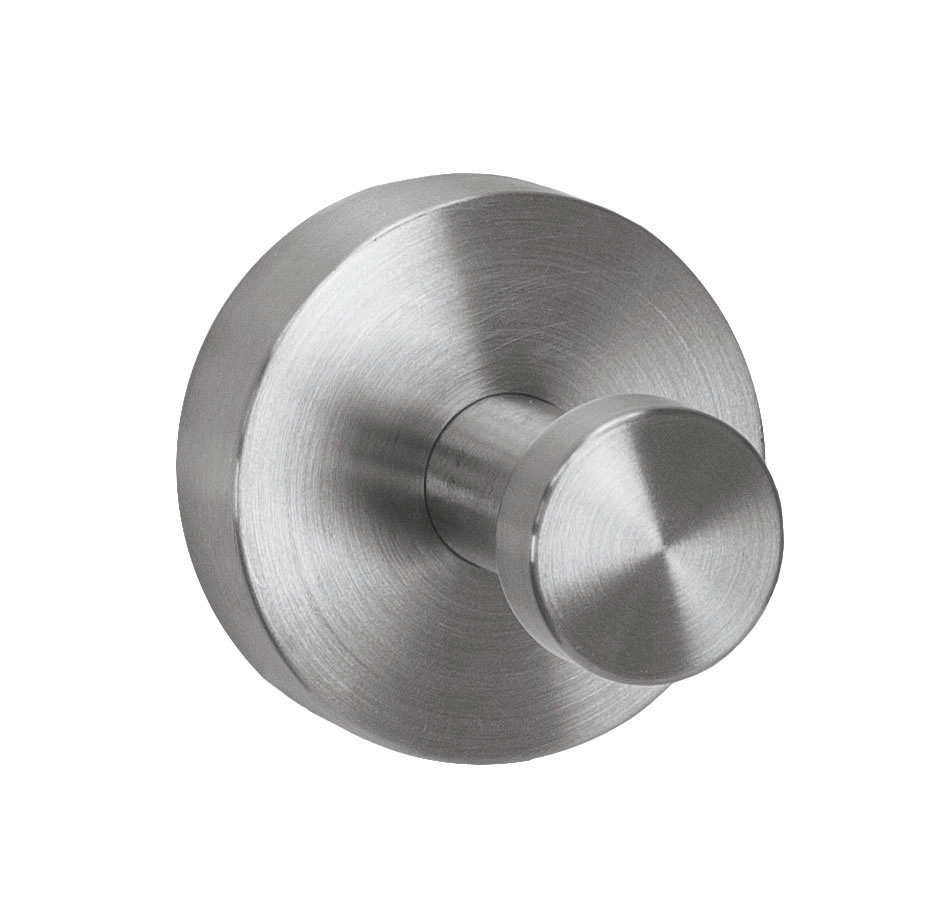 Handtuchhaken ALLEGRA Chromfarben Set 2-teilig Moderner Wandhaken aus gebürstetem Edelstahl, ideal für Badezimmer oder Küche. Zeitloses Design, einfach zu montieren.