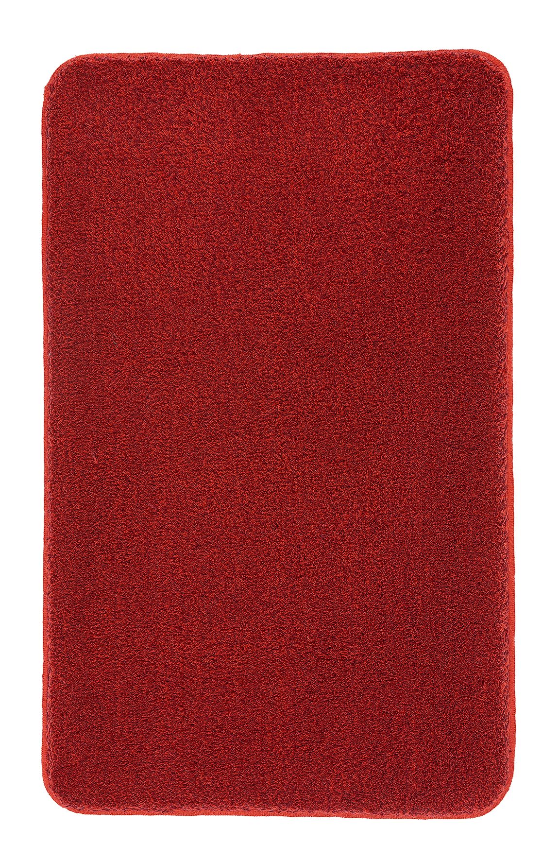 Weicher, rechteckiger Badteppich in kräftigem Rot, ideal für ein gemütliches und stilvolles Badezimmer.
