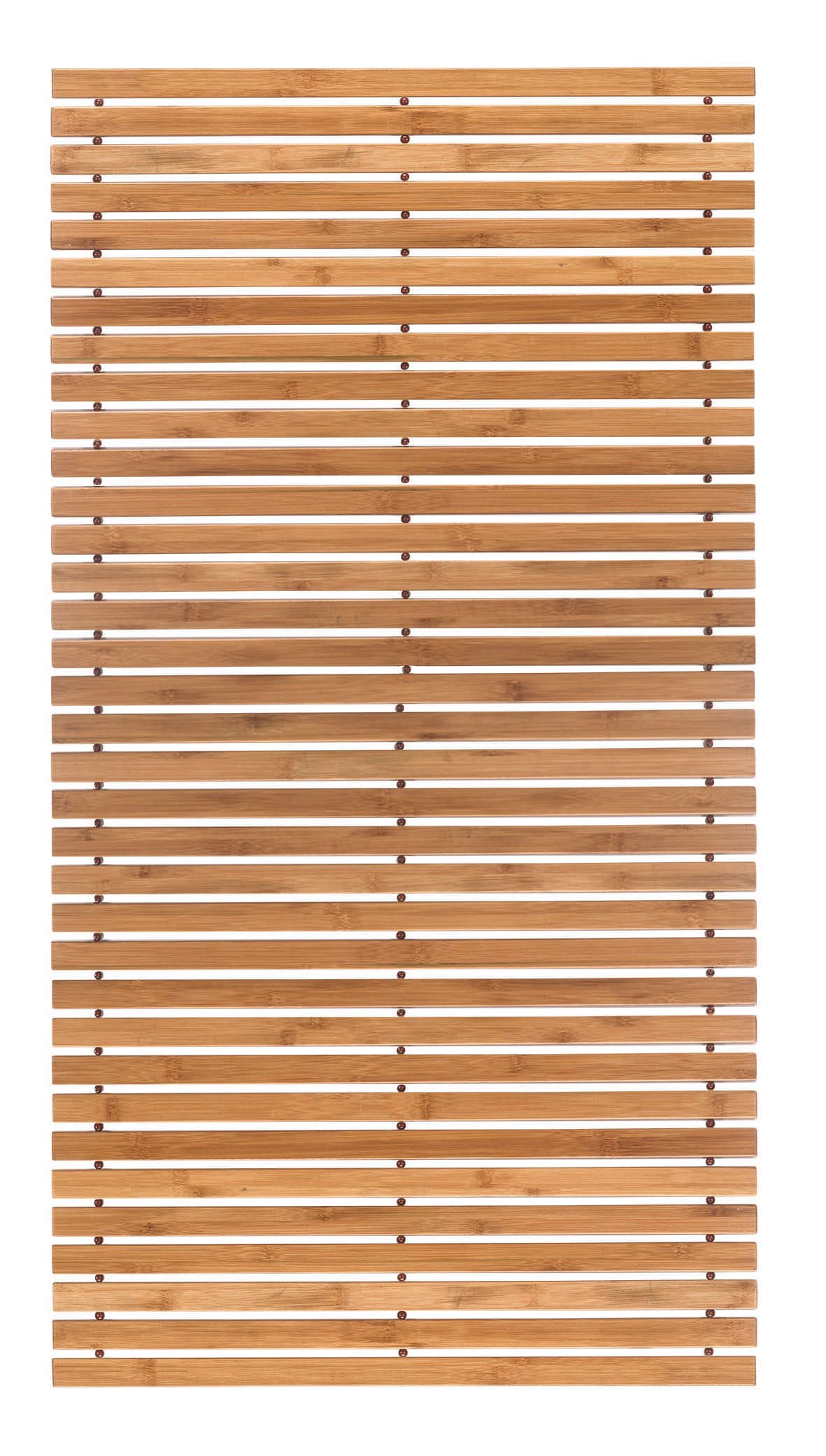 Badematte aus Bambus LEVEL Natur 50 x 80 cm Bambus-Badematte mit horizontalen Streifen, natürlicher Holz-Look, rutschfest und wasserabweisend, ideal für Badezimmer.