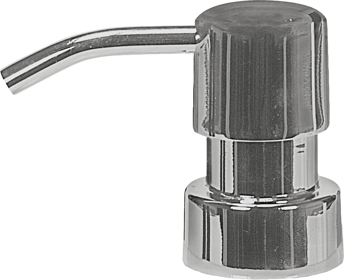 Ersatz-Spenderpumpe MELUA Silberfarben Moderner Seifenspender aus glänzendem Edelstahl mit schlichtem Design und praktischem Pumpmechanismus.