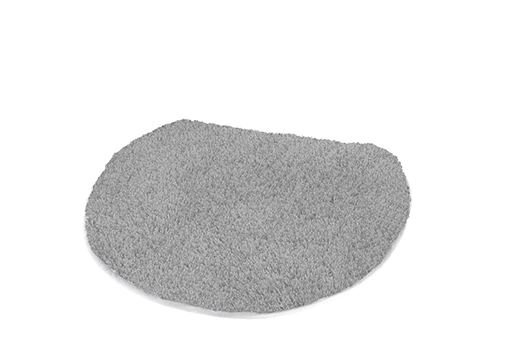 WC-Deckelbezug RELAX Grau 47 x 50 cm Grauer, halbrunder Badezimmerteppich mit weicher, flauschiger Oberfläche. Ideal für eine gemütliche und stilvolle Badezimmereinrichtung.