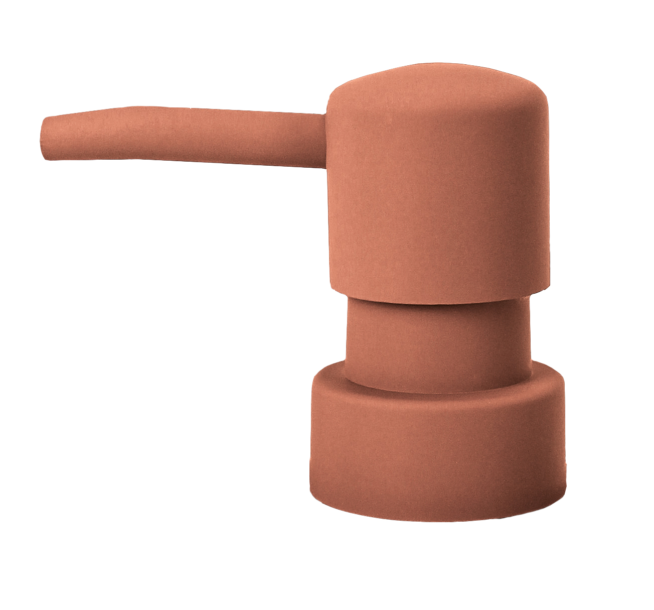 Moderner Seifenspender in Terrakotta-Optik, minimalistisches Design, ideal für stilvolle Badezimmer und Küchen.