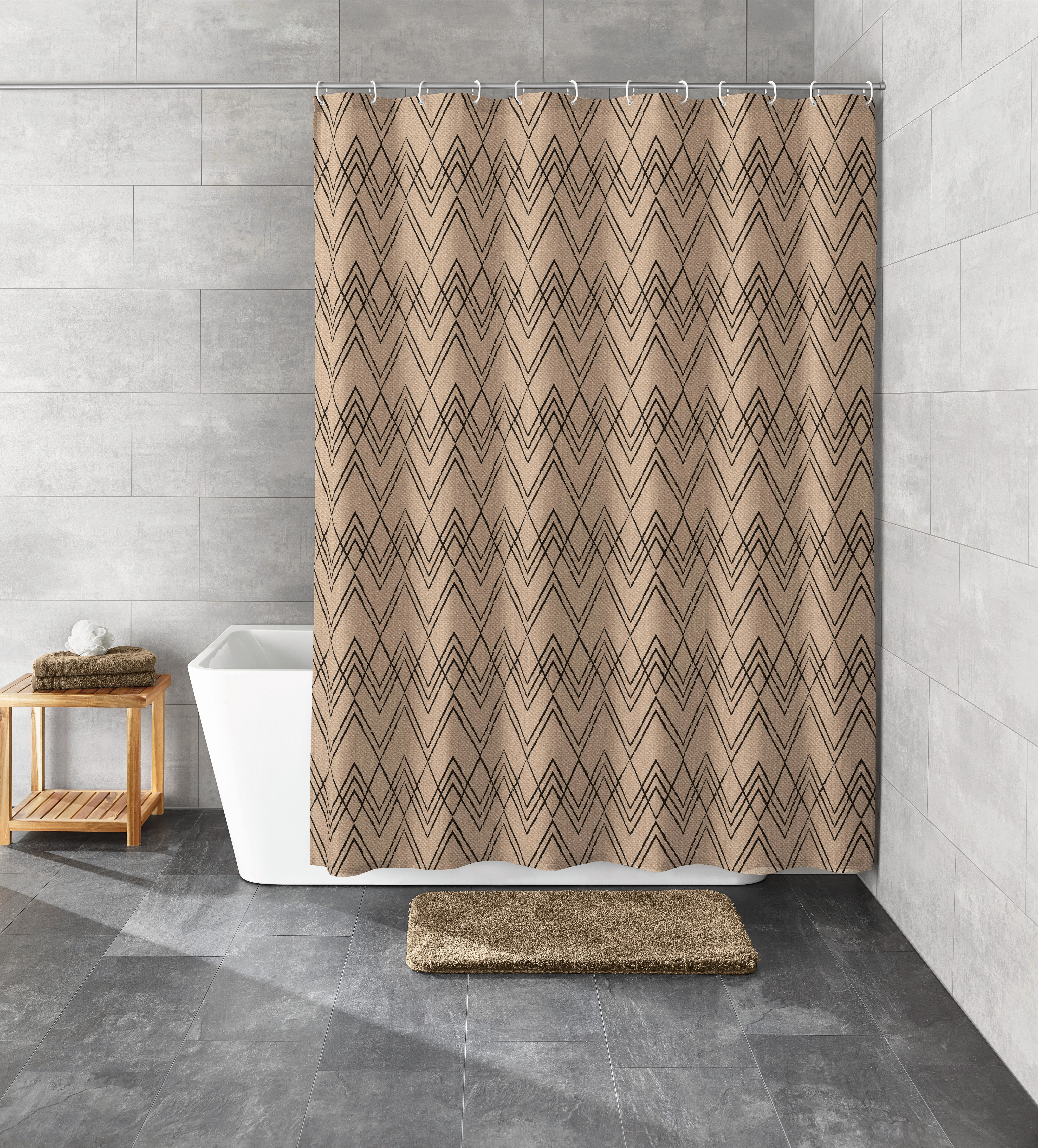 Duschvorhang, Zag Cotti, Taupe, 180x200 cm