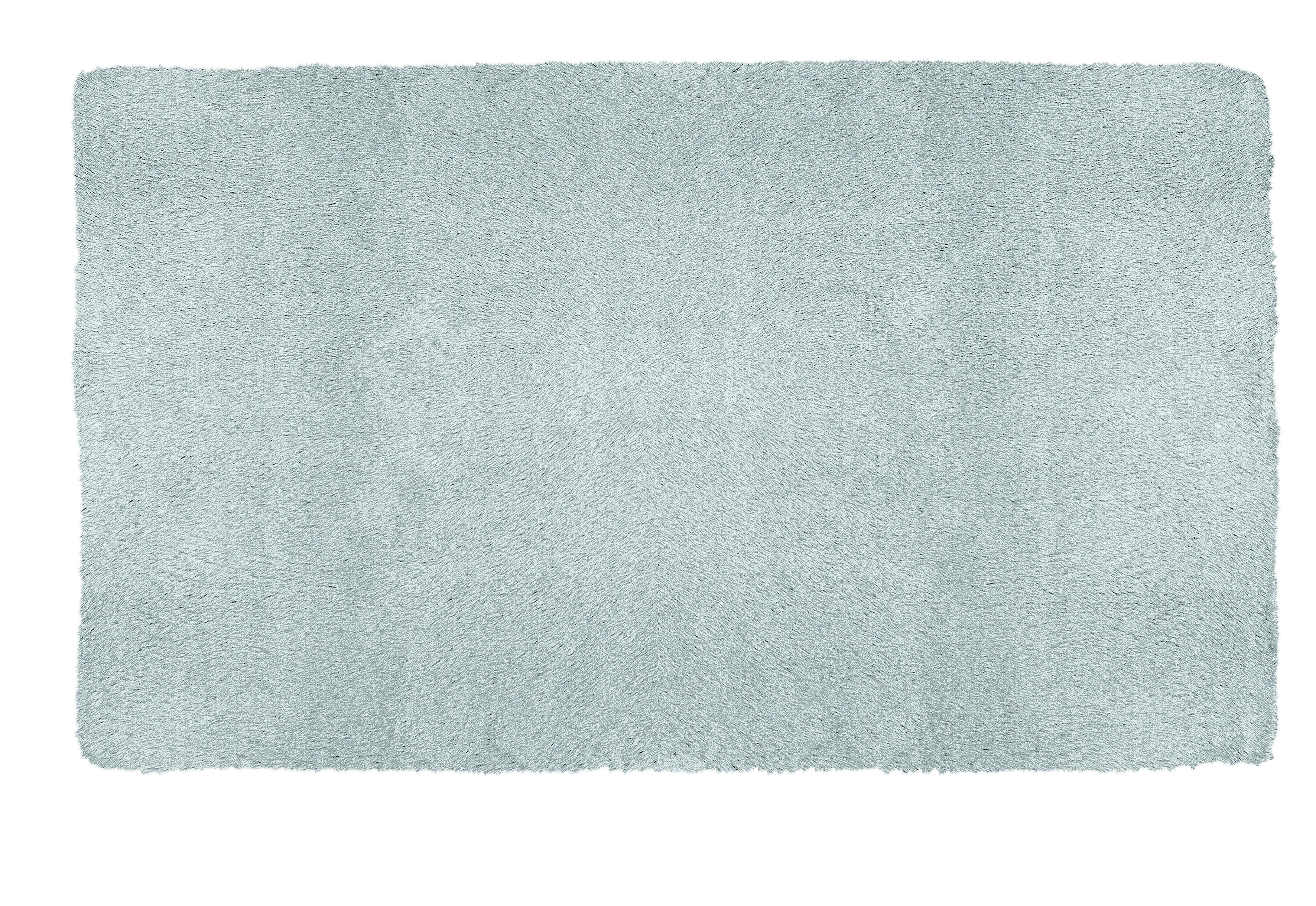 Weicher, rechteckiger, hellblauer Badteppich mit flauschiger Oberfläche für ein gemütliches Badezimmerambiente.
