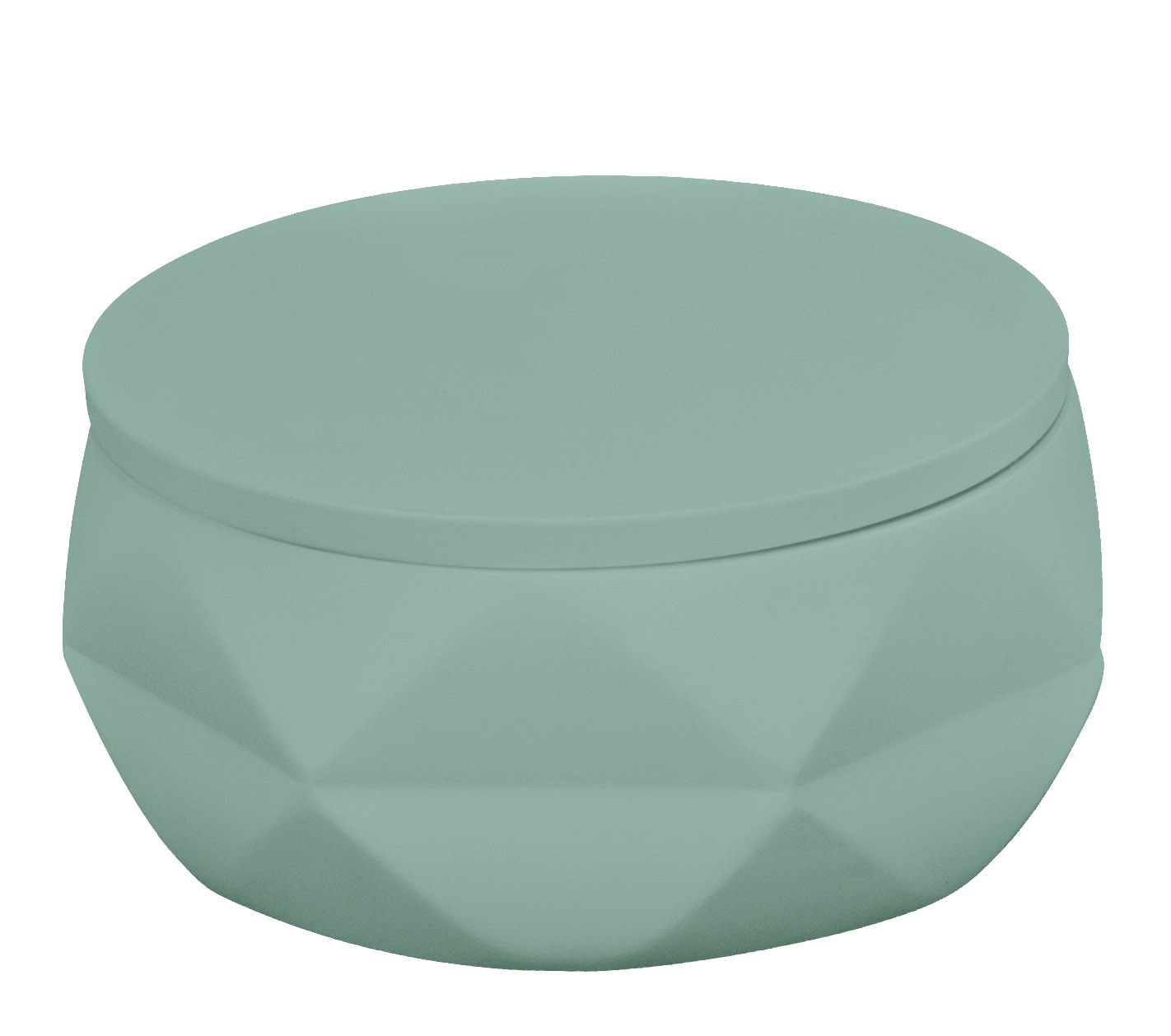 Wattedose CRACKLE JAR Maledivia Runde, mintgrüne Aufbewahrungsbox mit geometrischem Design und abnehmbarem Deckel. Ideal für Badezimmer oder Wohnräume.
