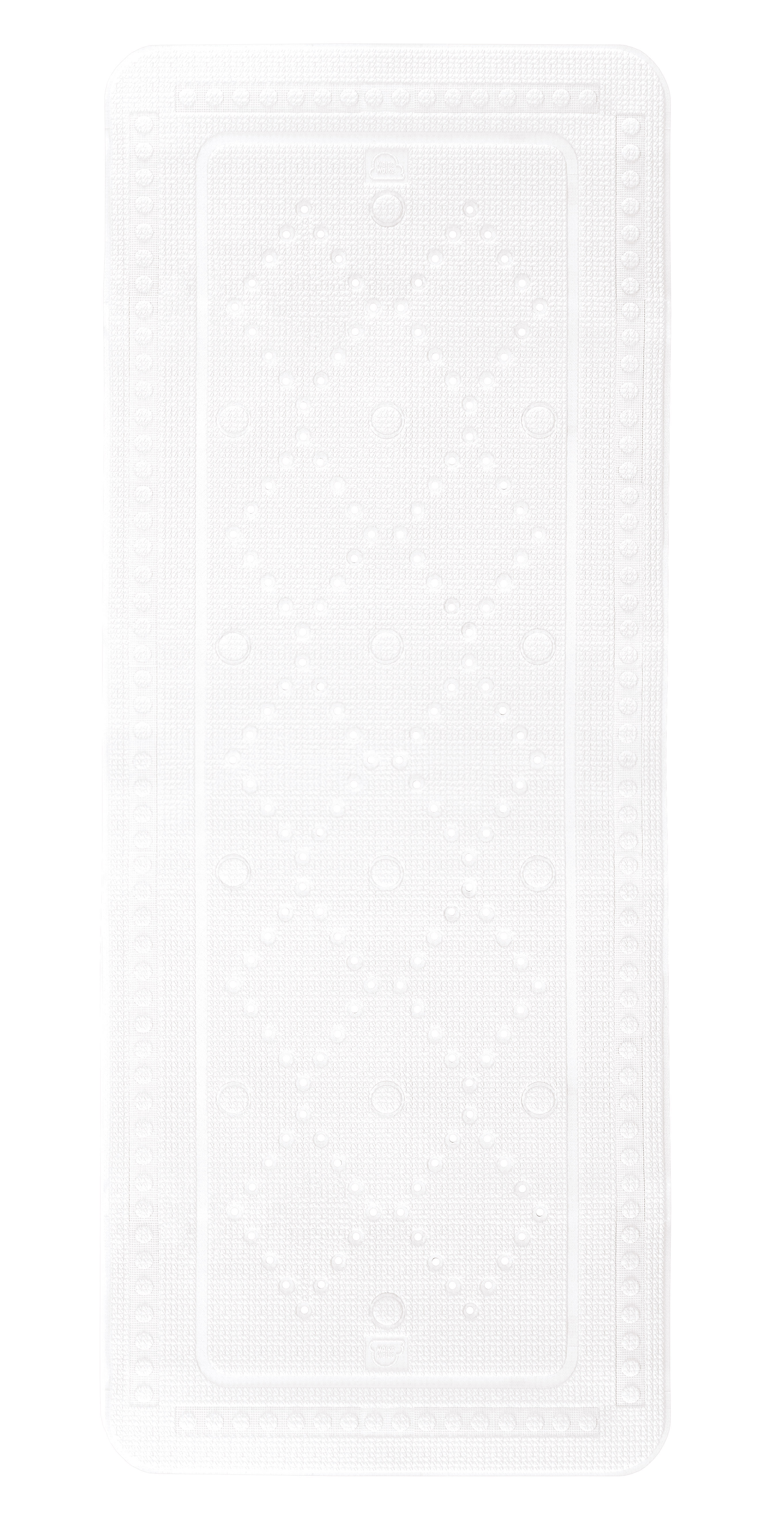 Wanneneinlage AROSA Weiß 36 x 92 cm Weiße, rechteckige Badematte mit rutschfester Unterseite und dezentem, geometrischem Muster. Ideal für Badezimmer.