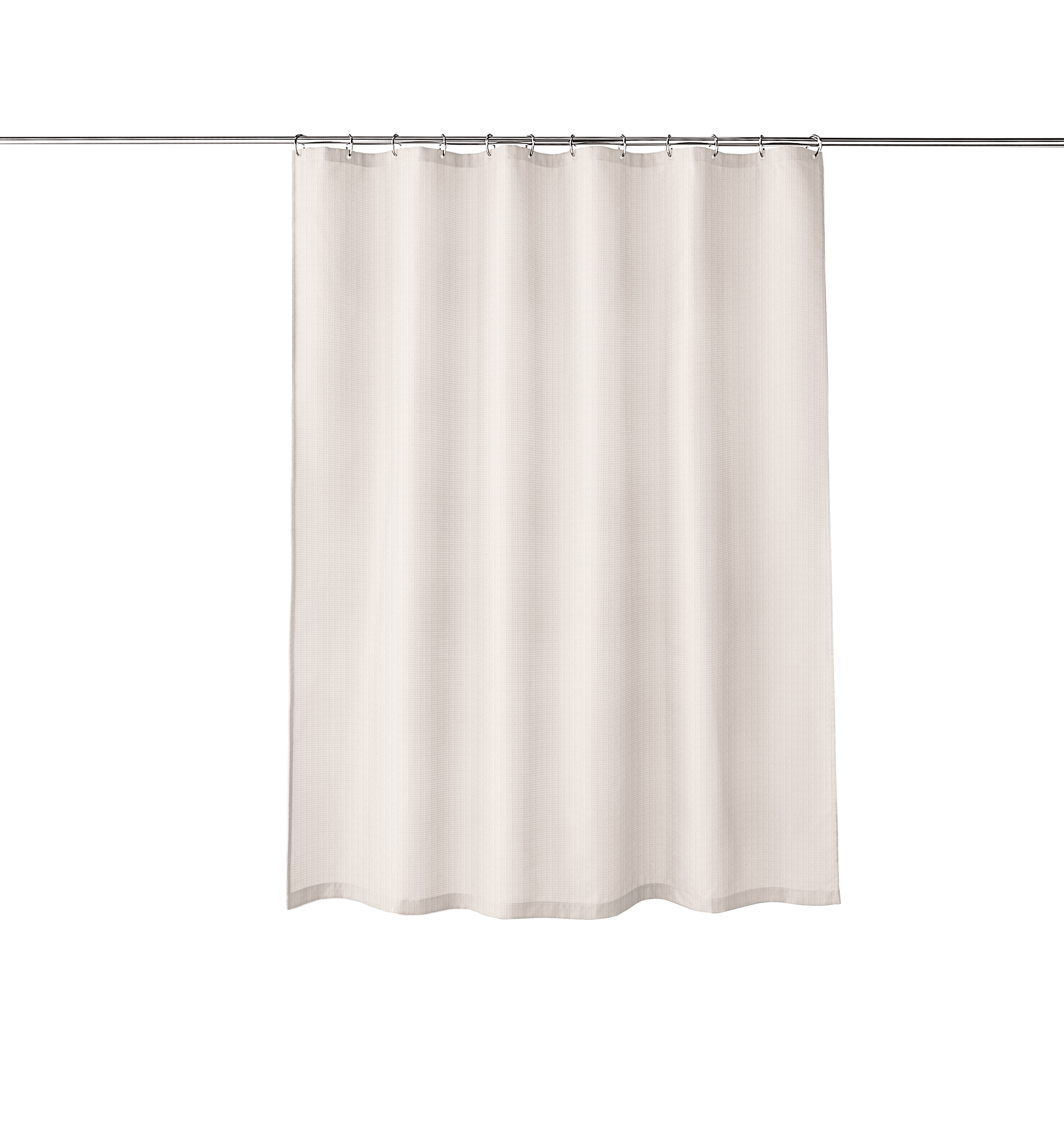 Duschvorhang Textil GRIGLIA Ecru 180 x 200 cm Duschvorhang in elegantem Cremeweiß mit dezentem Muster, ideal für ein stilvolles Badezimmer.
