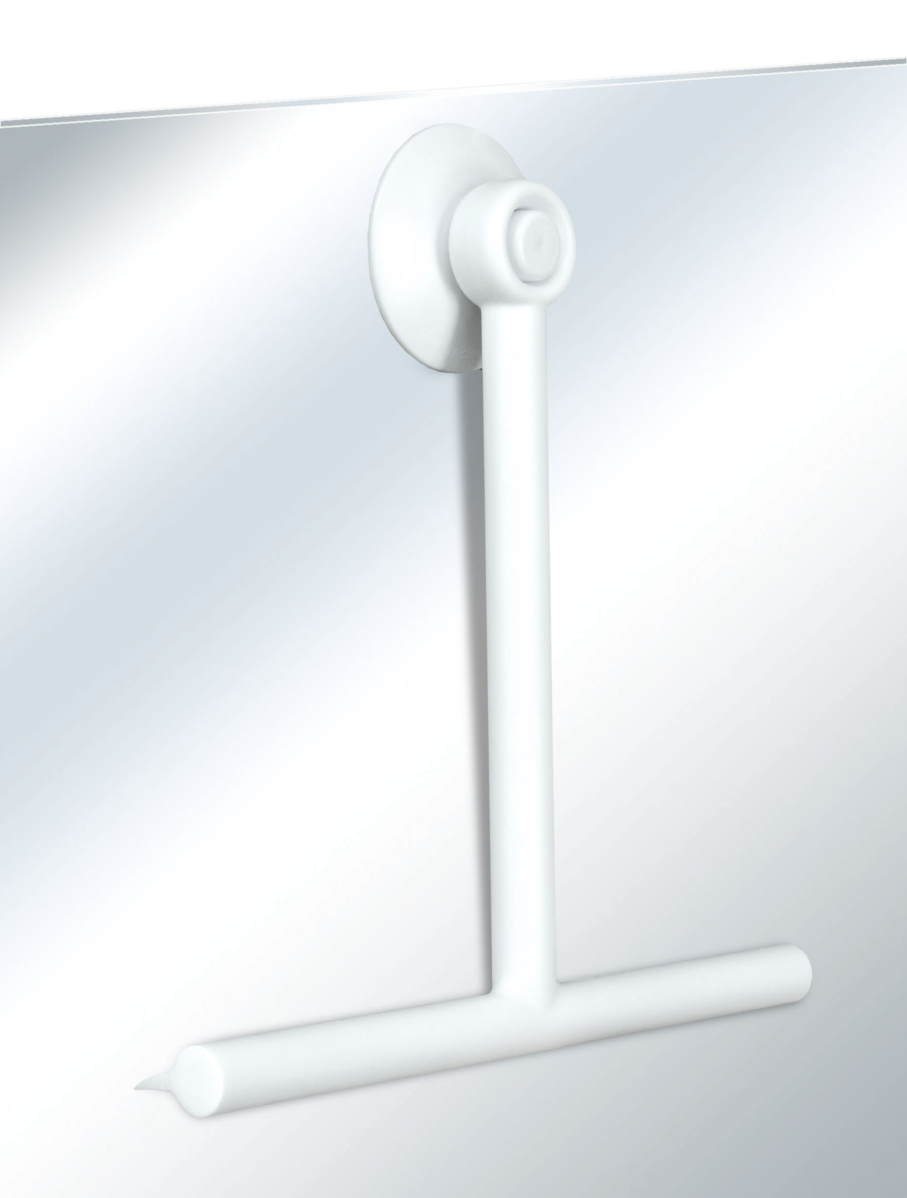 Duschabzieher LINDO Weiß Weißer Duschabzieher mit Saugnapfhalterung, ideal für glatte Oberflächen wie Glas oder Fliesen. Modernes, minimalistisches Design.