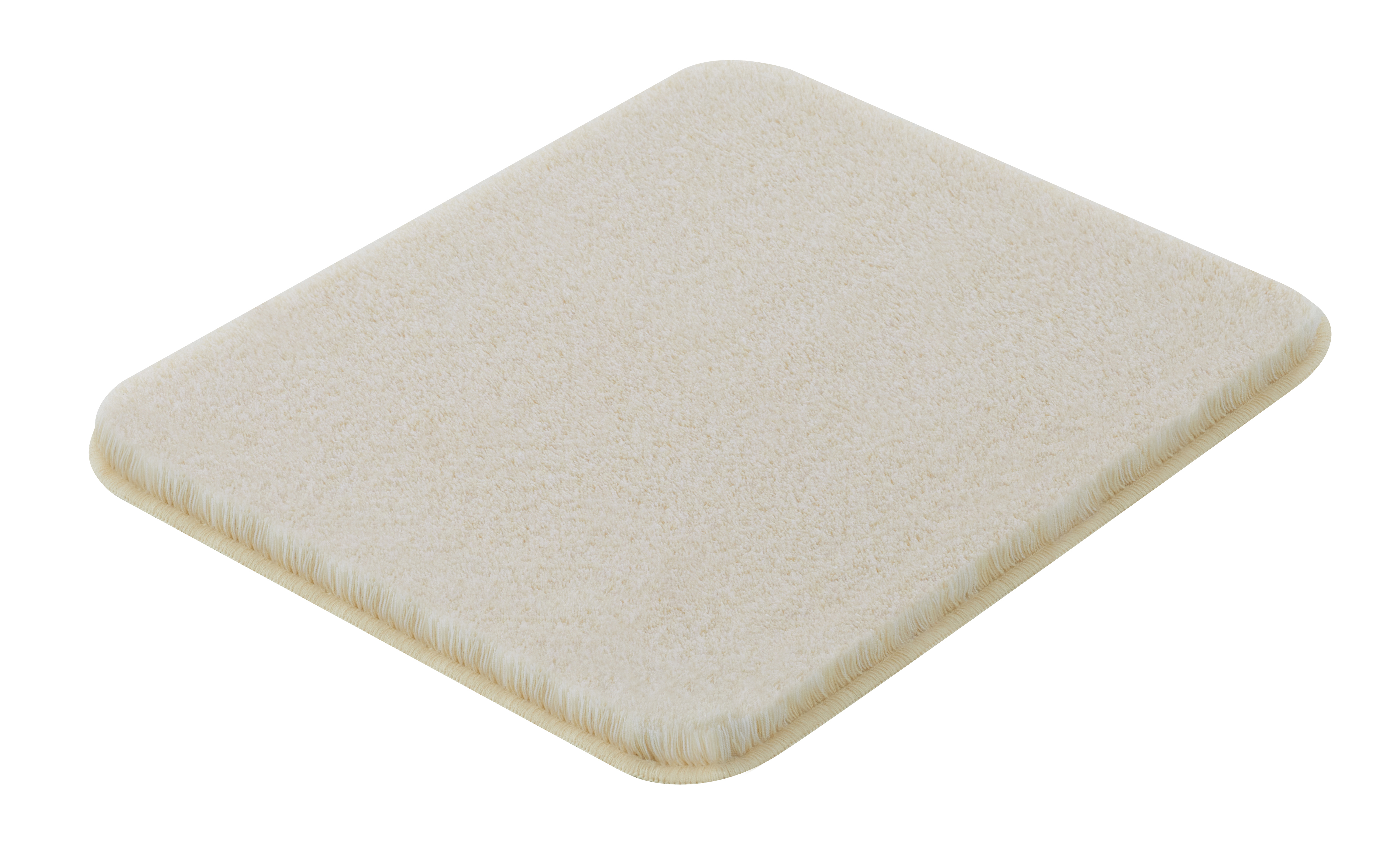 Badteppich RELAX Sandbeige 55 x 65 cm Weiche, cremefarbene Badematte mit abgerundeten Ecken und flauschiger Oberfläche. Ideal für ein gemütliches Badezimmer.