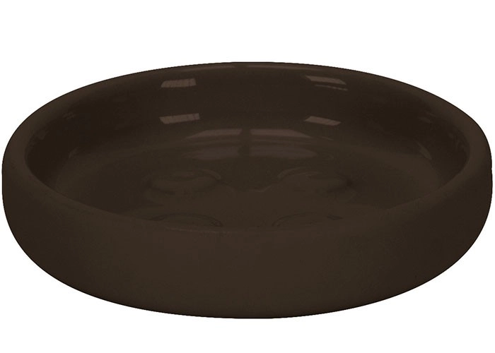4004478322370 Braune Seifenschale aus Keramik mit schlichtem, modernem Design. Ideal für Badezimmer und Küchen.