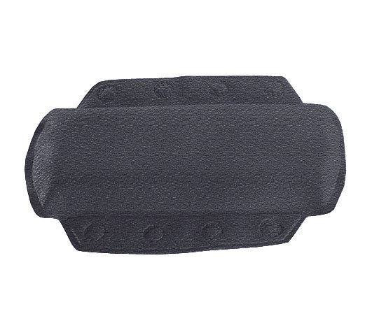 4004478242944 Schwarze, rechteckige Seifenschale mit abgerundeten Ecken und strukturiertem Design. Ideal für moderne Badezimmer.