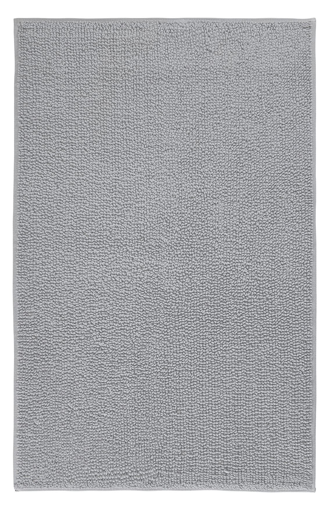 Badteppich CHRISSY Silbergrau 65 x 115 cm Grauer, rechteckiger Badezimmerteppich mit weicher, strukturierter Oberfläche. Ideal für ein modernes und stilvolles Badezimmer.