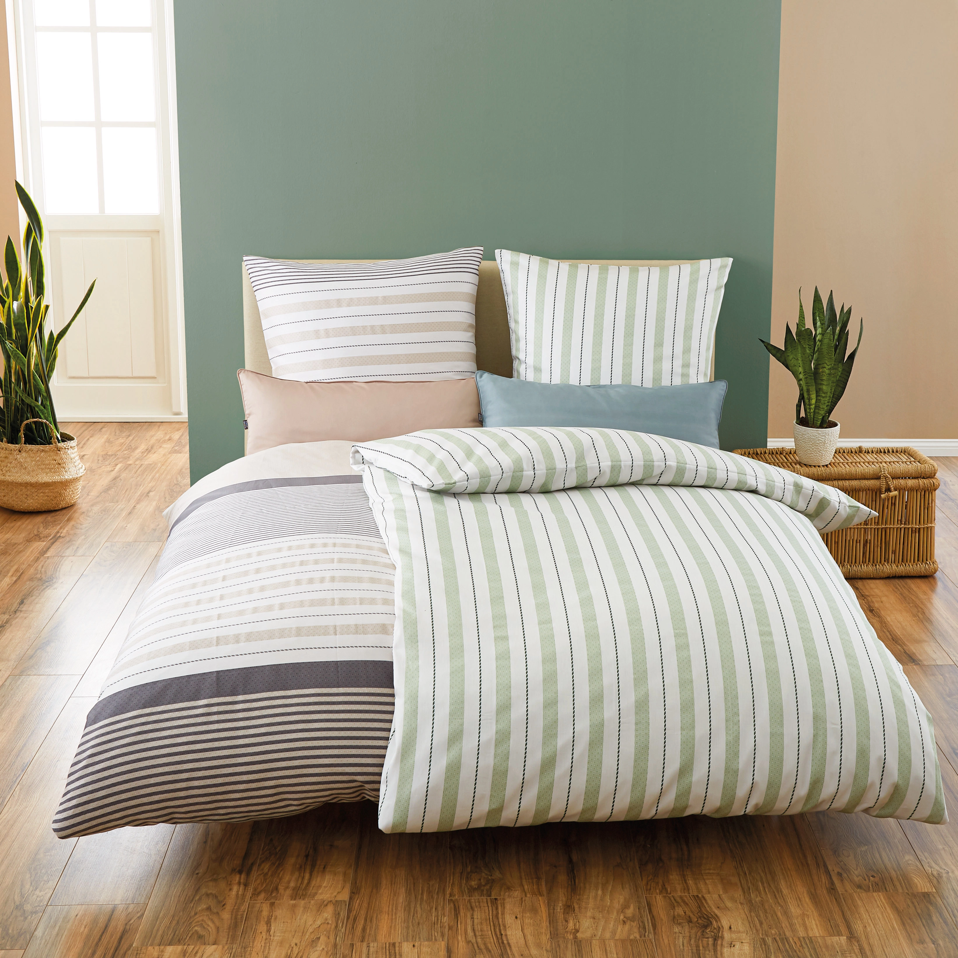Bettwäsche Satin, Alassio Grau, 1-135x200 /1- 80x 80