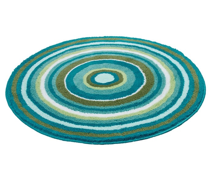 Badteppich, Mandala Türkis, 80 cm rund