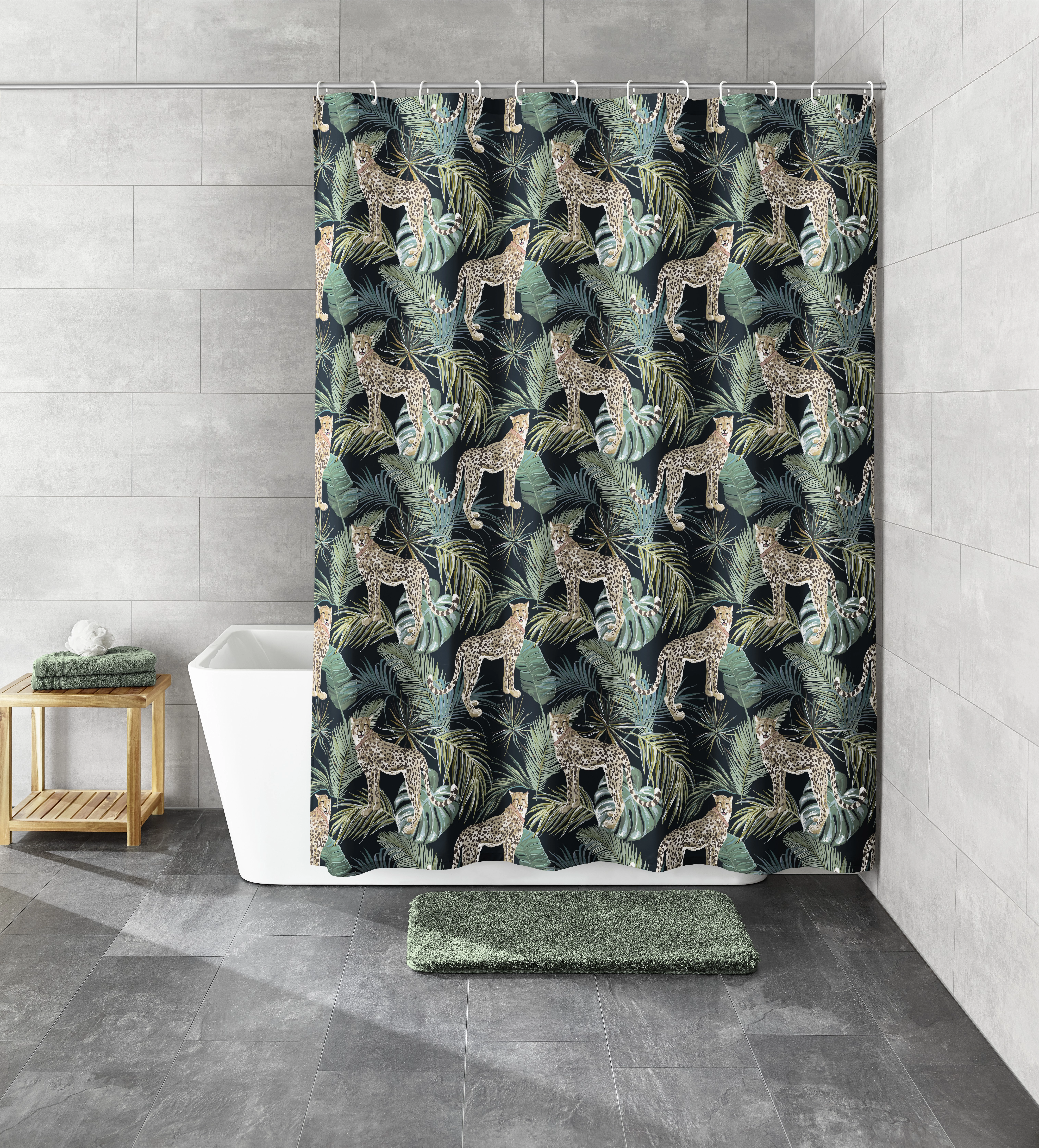 Duschvorhang TXT, Safari Green, 180x200 cm