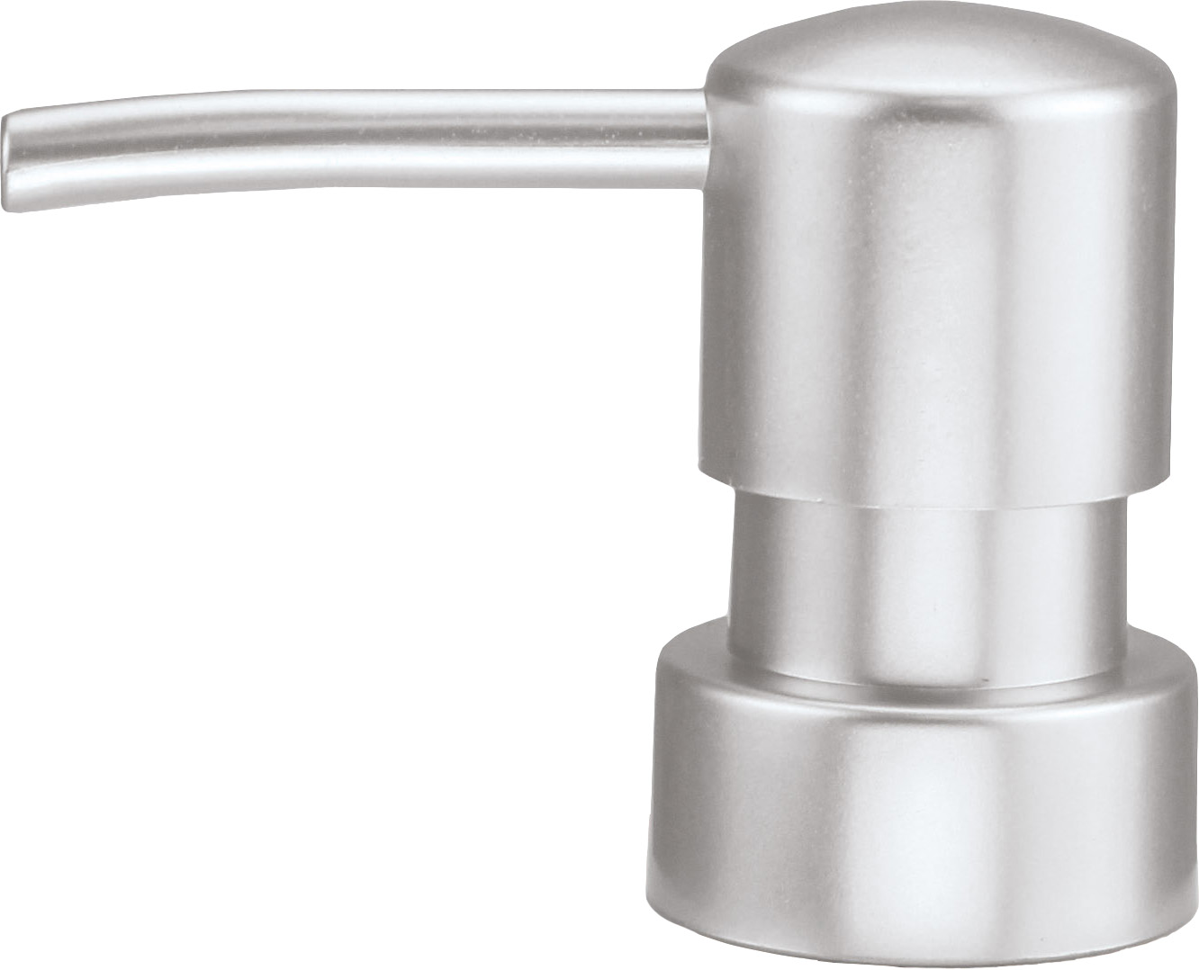 Ersatz-Spenderpumpe SAVANNAH Silbergrau Moderner Seifenspenderaufsatz aus gebürstetem Edelstahl, ideal für stilvolle Badezimmer und Küchen.