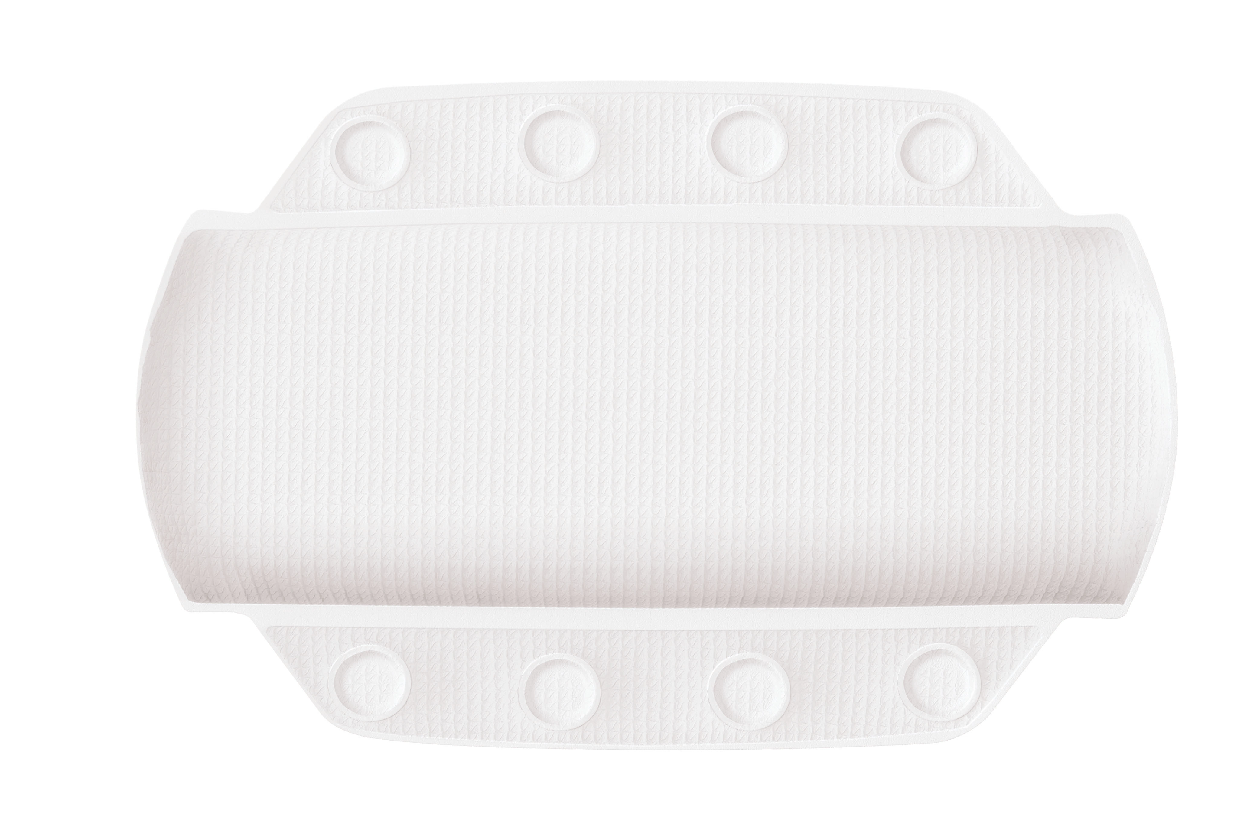 Nackenpolster PILLOW Weiß 32 x 22 cm Weißes, ergonomisches Nackenstützkissen mit rutschfesten Saugnäpfen für die Badewanne.