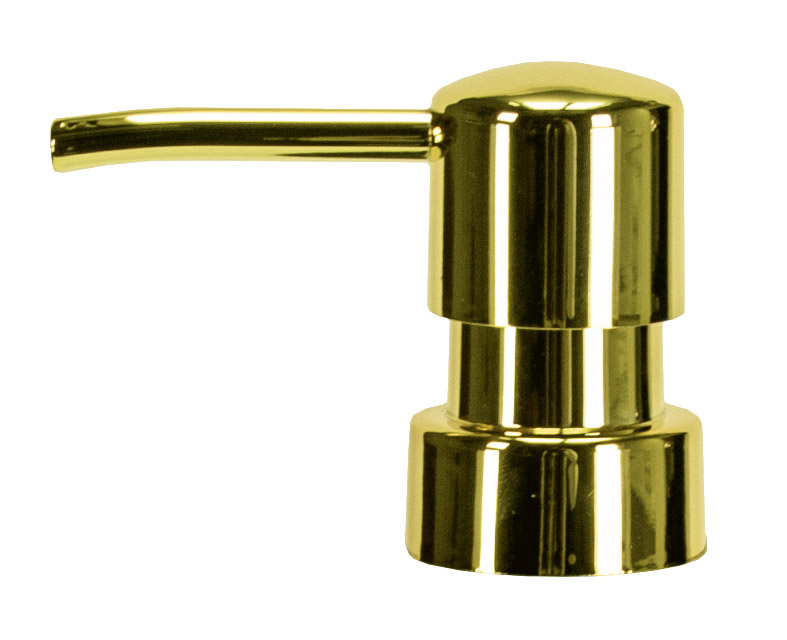 Eleganter Seifenspender in glänzendem Gold, ideal für moderne Badezimmer. Hochwertige Verarbeitung und stilvolles Design.