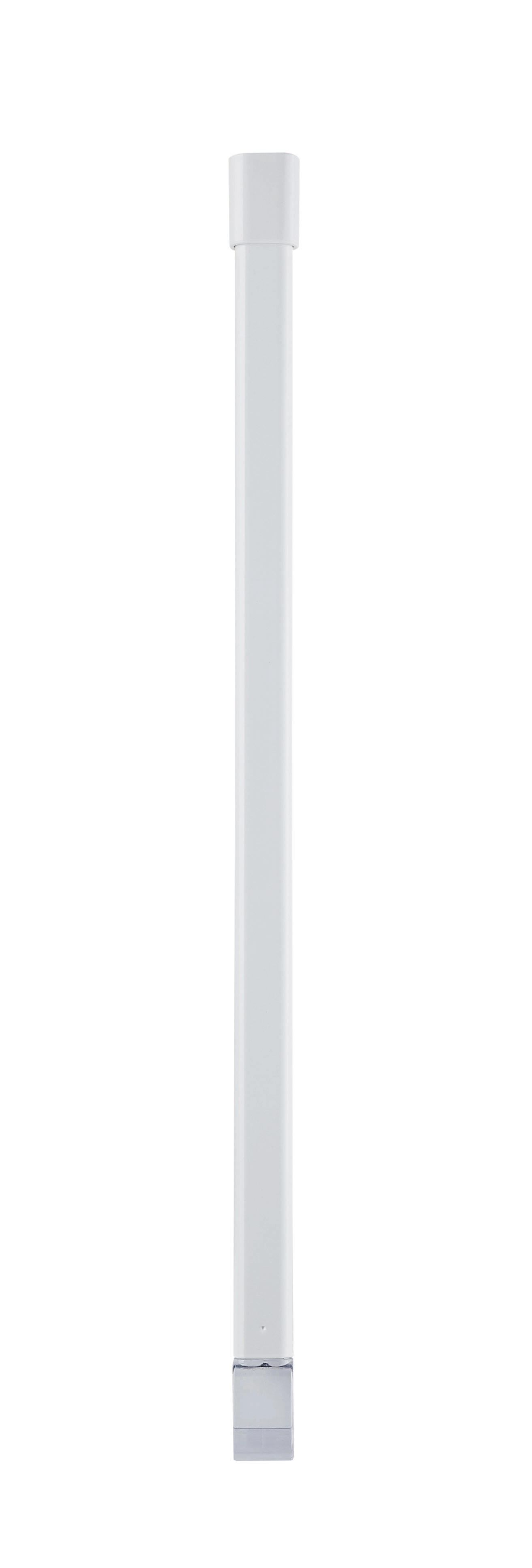 Weiße Deckenhalterung für Duschvorhänge, schlichtes Design, einfache Montage, stabil und langlebig.