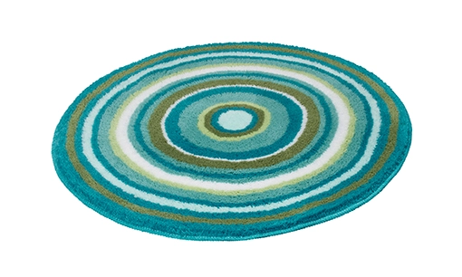 Badteppich, Mandala Türkis, 80 cm rund