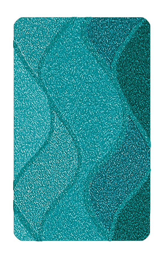 Badteppich FIONA Petrol 60 x 100 cm Badematte in verschiedenen Türkistönen mit wellenförmigem Muster, rutschfest und weich für ein komfortables Badeerlebnis.