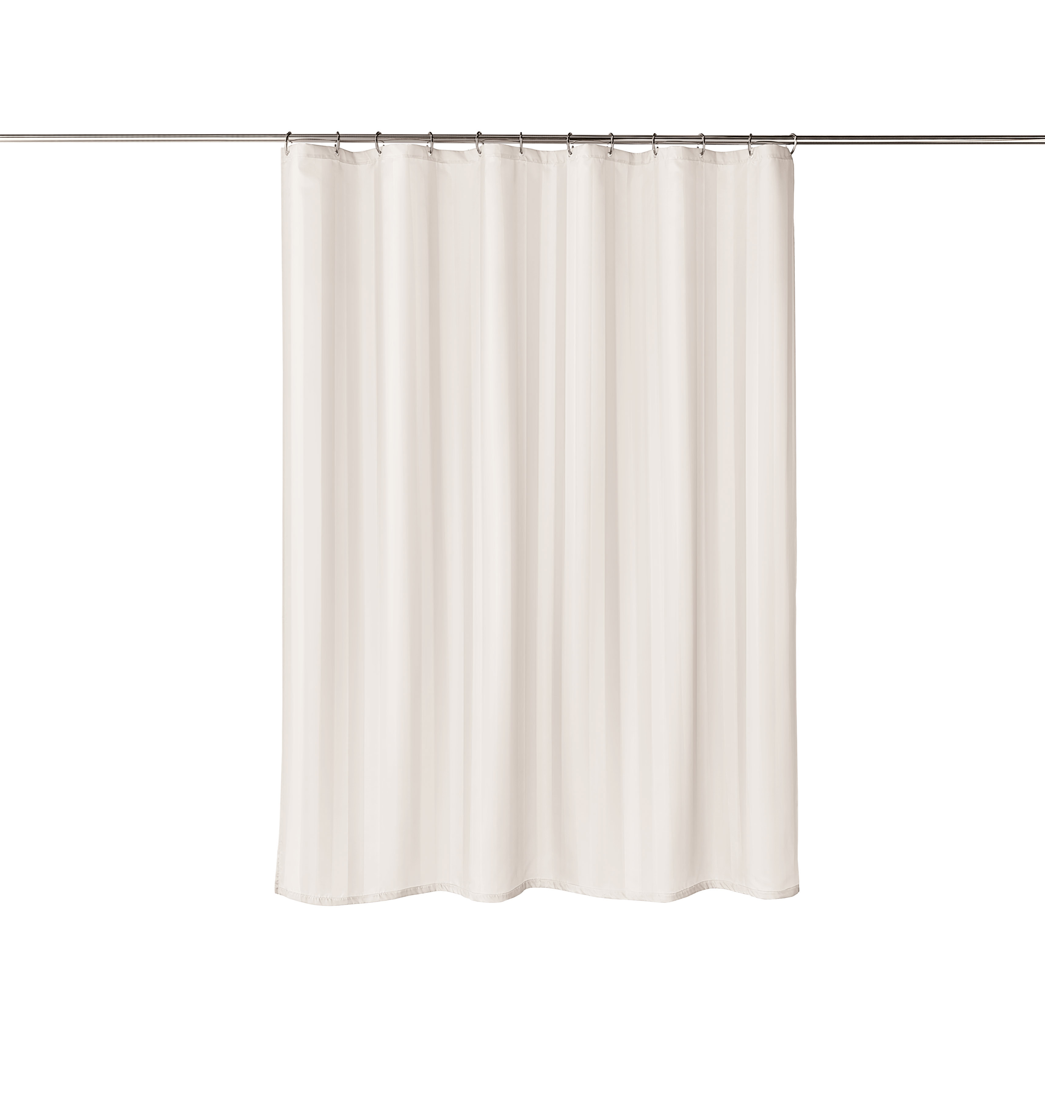 Duschvorhang in elegantem Cremeweiß, schlichtes Design, ideal für ein modernes Badezimmer.