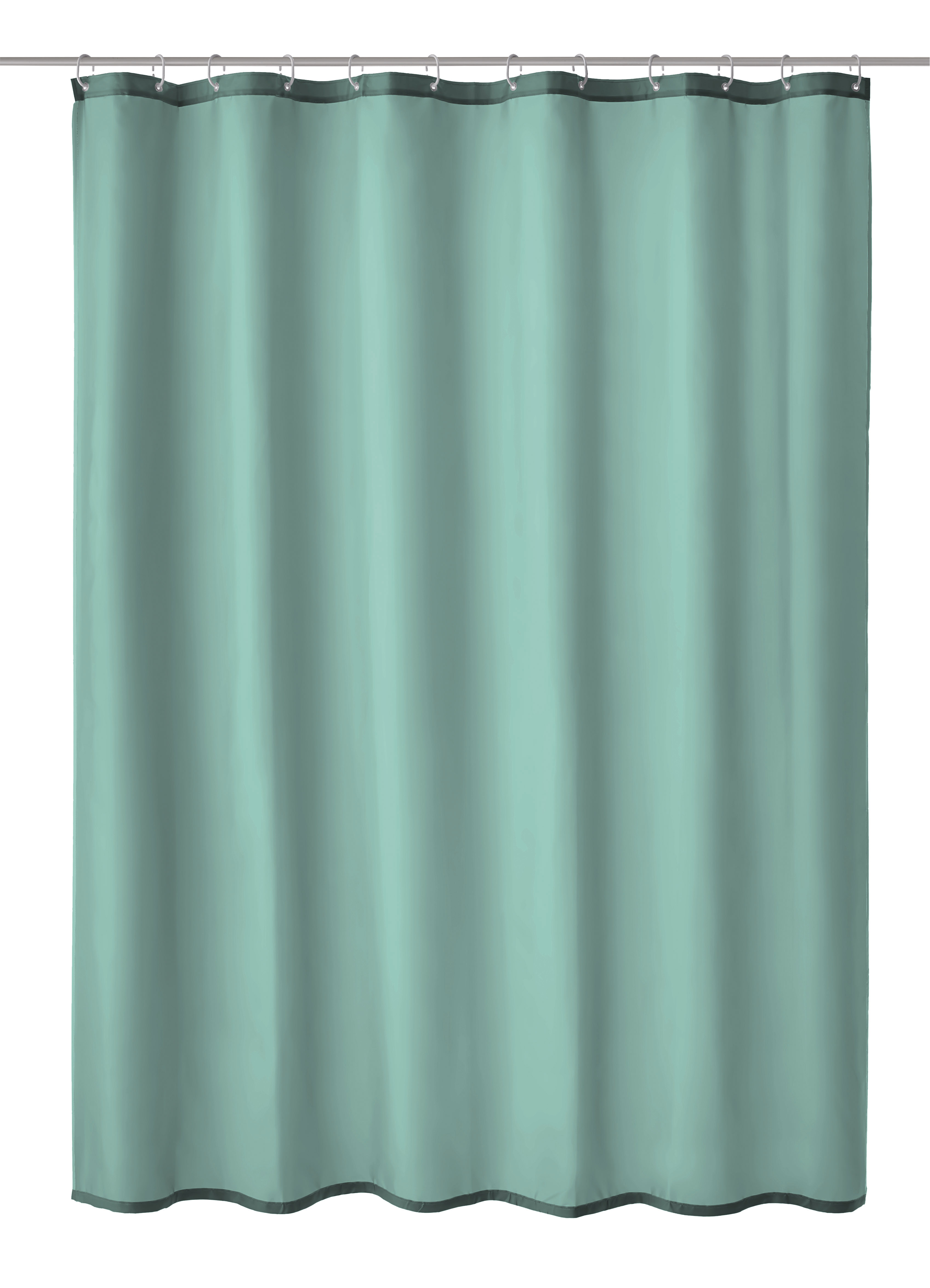 Duschvorhang Textil RICA Maledivia 180 x 200 cm Duschvorhang in Mintgrün, schlichtes Design, wasserabweisend, mit stabilen Ösen zur Befestigung an der Duschstange.