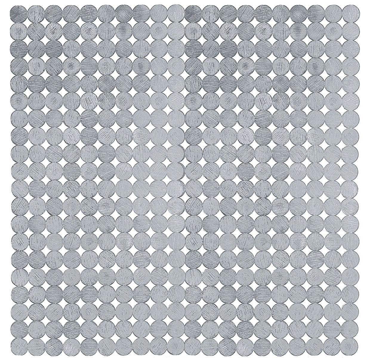 Duscheinlage SIGN Silberfarben55 x 55 cm Rutschfeste Badematte mit grauen, runden Mustern, ideal für sicheren Halt in der Dusche oder Badewanne.