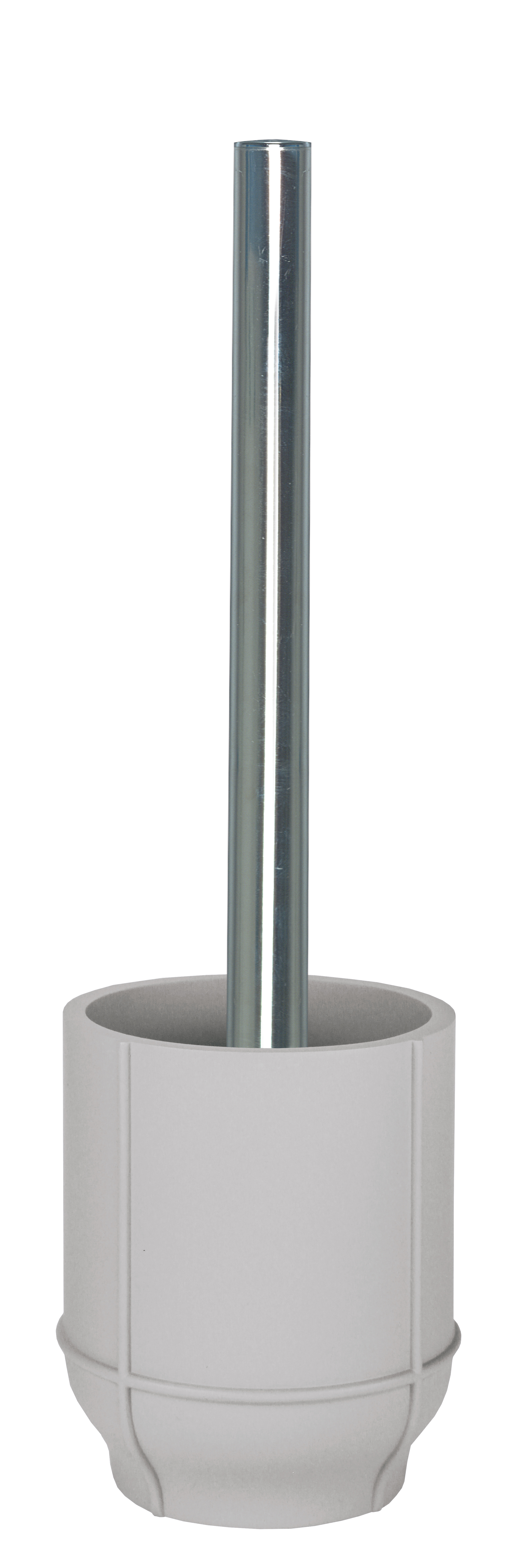 Moderner WC-Bürstenhalter in Weiß mit glänzendem Griff, minimalistisches Design, ideal für stilvolle Badezimmer.