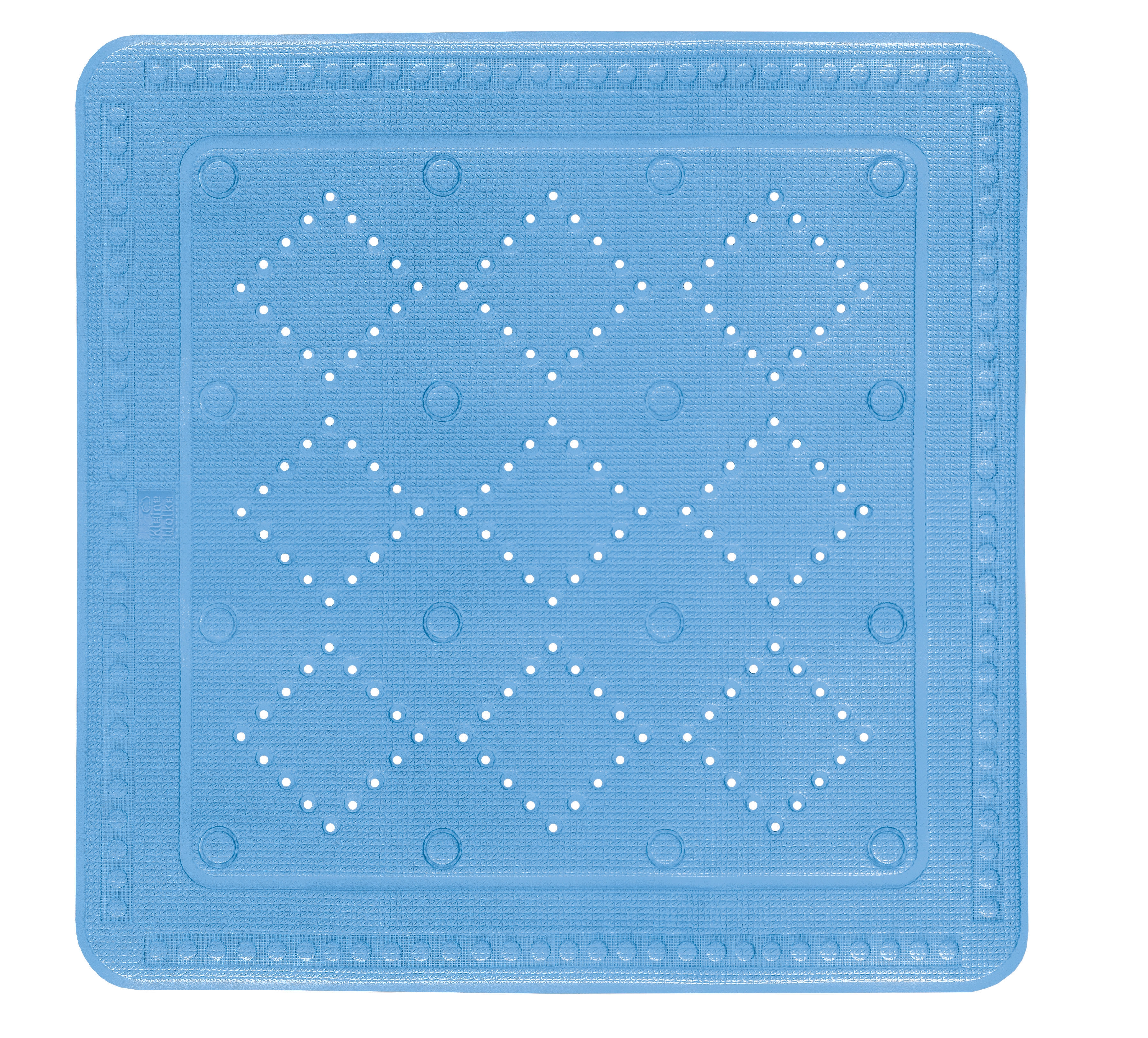 Duscheinlage AROSA Blau 55 x 55 cm Blaue, quadratische Duschmatte mit rutschfester Oberfläche und geometrischem Lochmuster.
