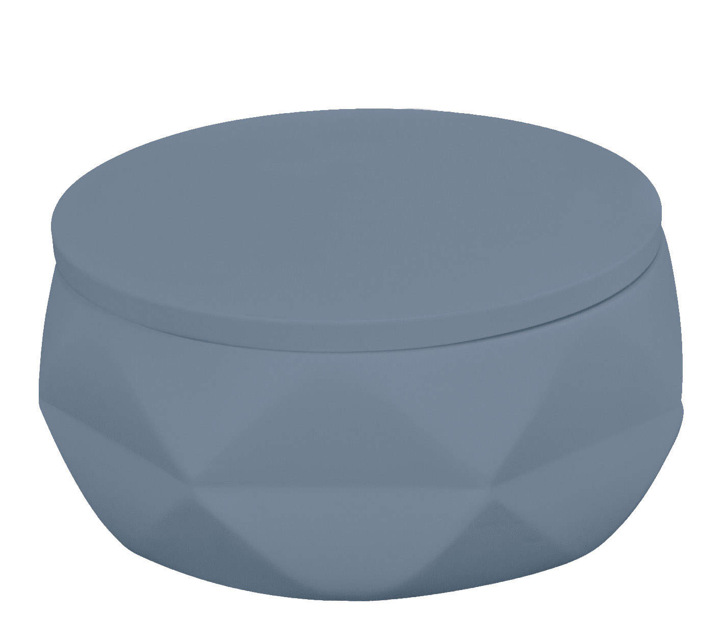 Wattedose CRACKLE JAR Mare Runde, graue Aufbewahrungsbox mit geometrischem Muster und abnehmbarem Deckel. Ideal für Badezimmer oder Wohnräume.