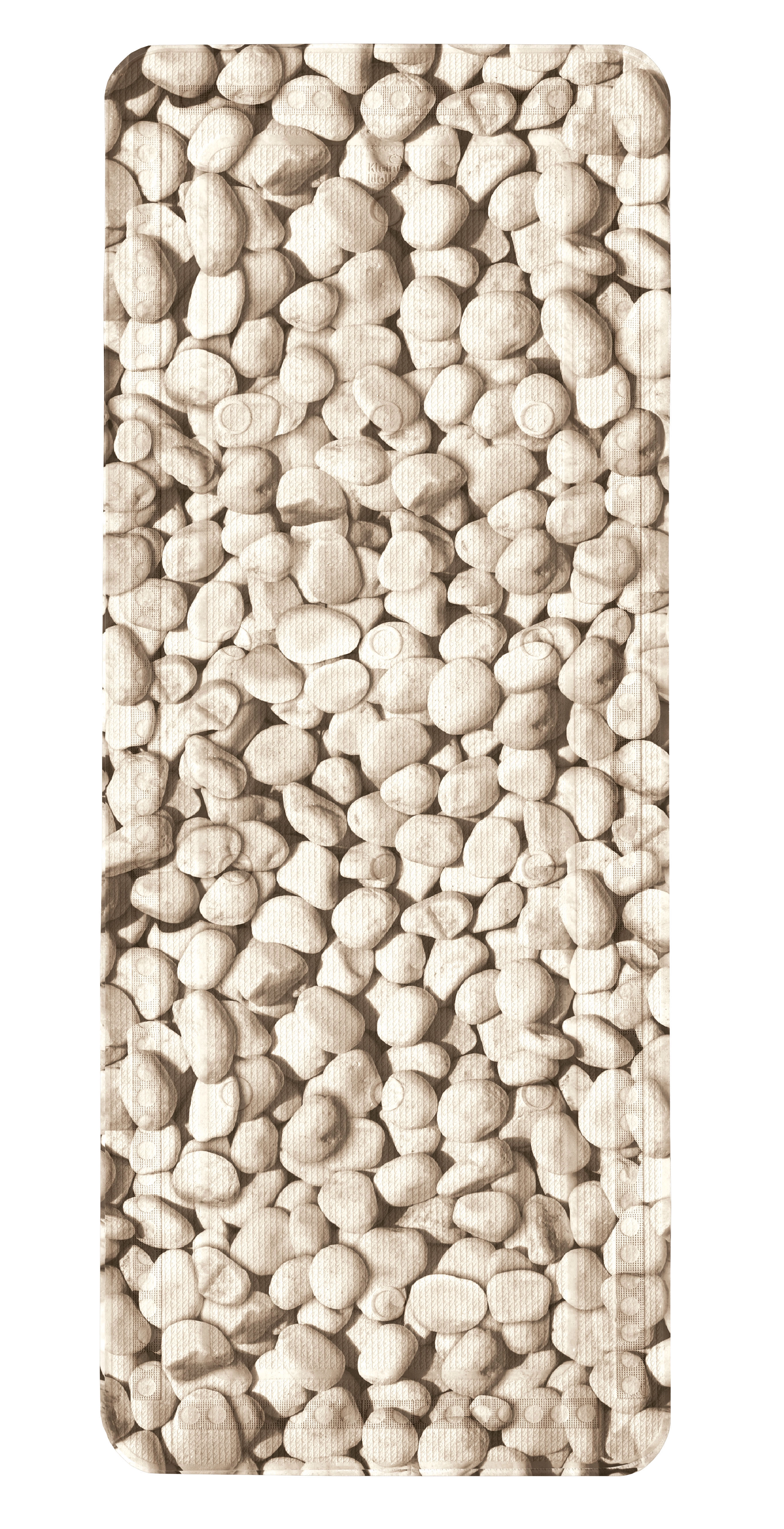 Wanneneinlage STEPSTONE Natur 36 x 92 cm Badematte mit Kieselstein-Design in Beige, rutschfest und pflegeleicht, ideal für Badezimmer und Wellnessbereiche.