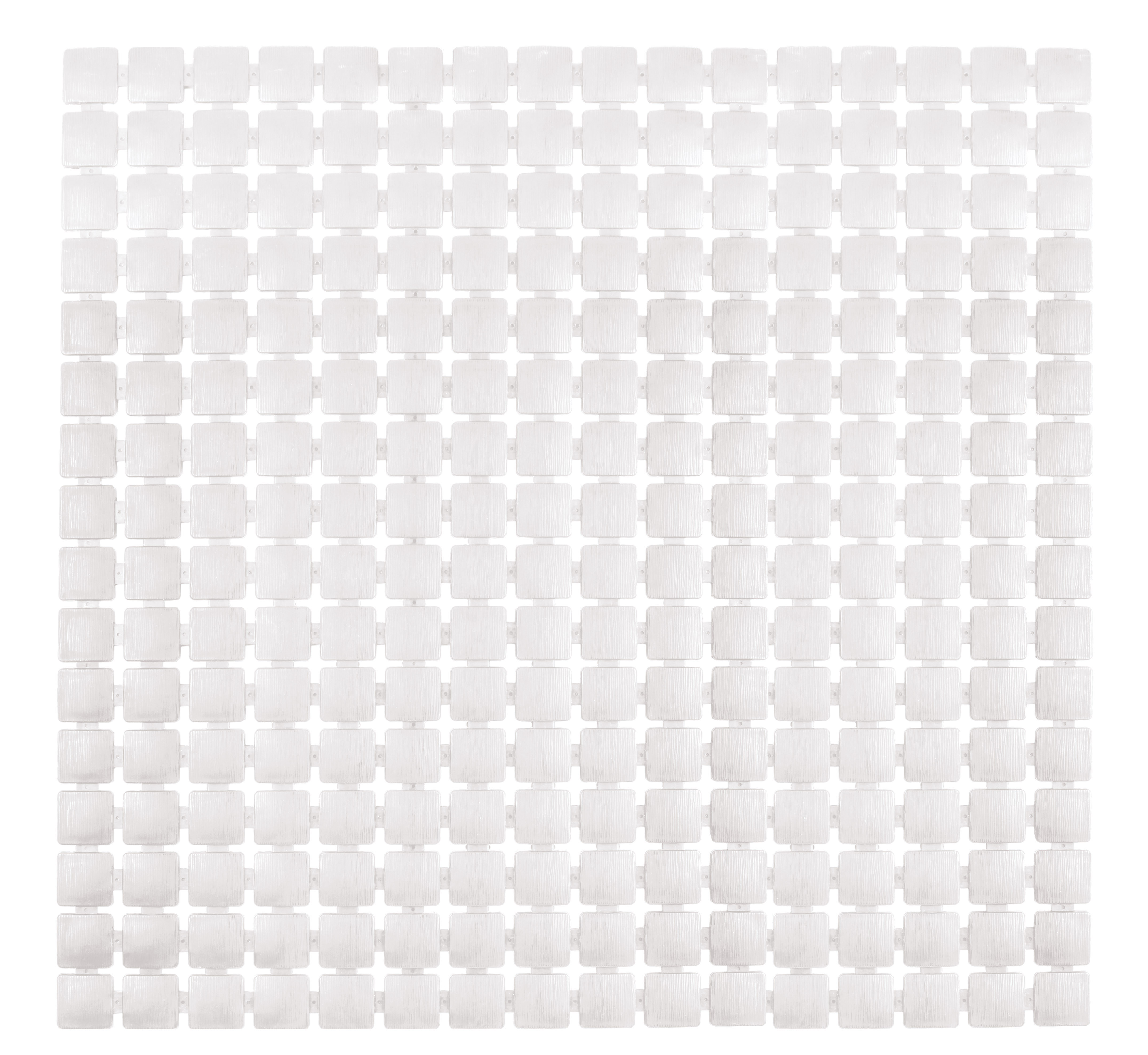 Duscheinlage GATTY Weiß 54x 54 cm Weiße, quadratische Duschmatte mit rutschfester Oberfläche und modernem, geometrischem Design. Ideal für Badezimmer.