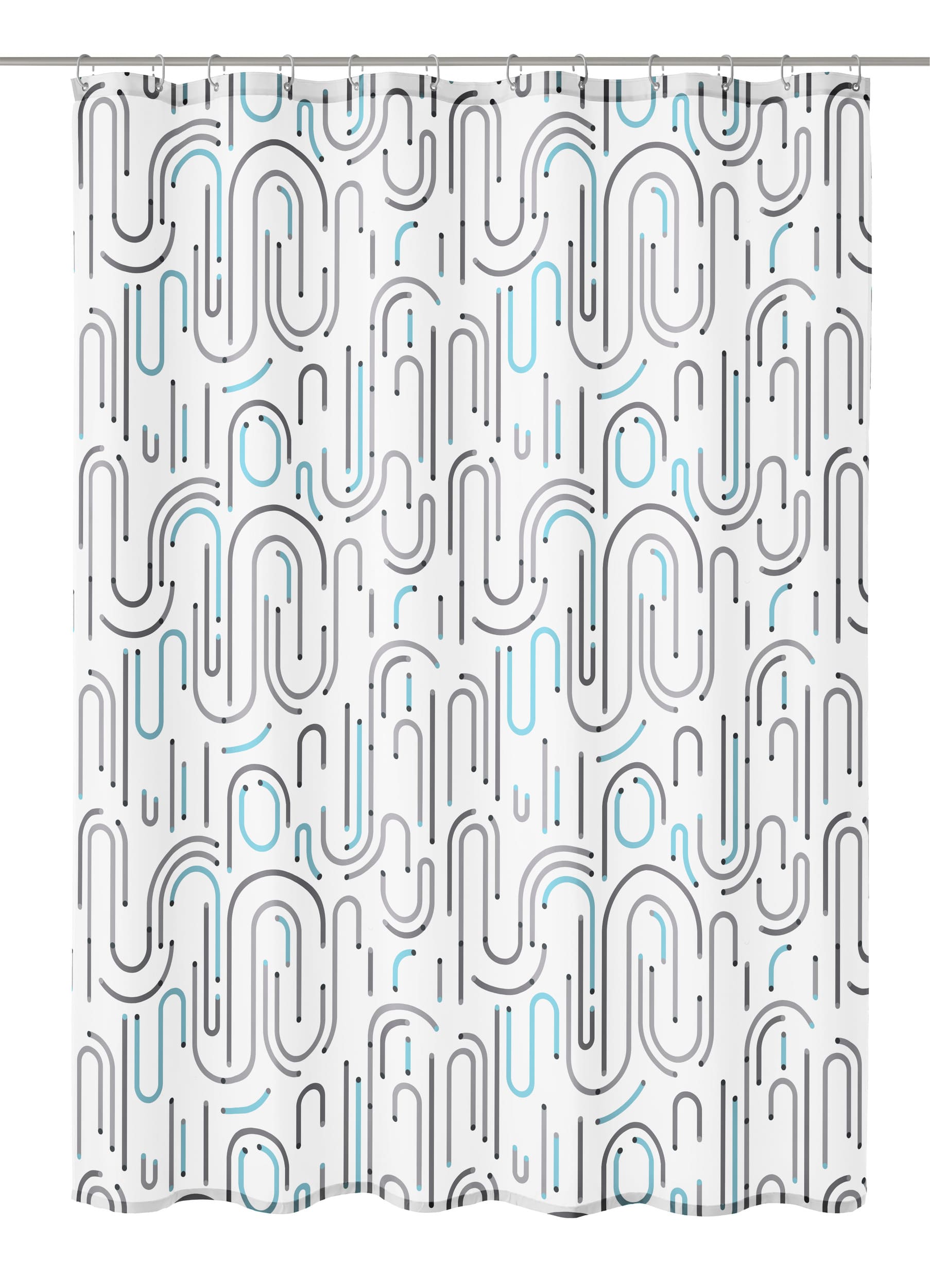 Duschvorhang Textil VISION Grau 180 x 200 cm Duschvorhang Textil VISION Grau 180 x 200 cm