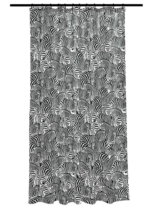 Duschvorhang TXT, Zebra Schwarz Weiß, 180x200 cm
