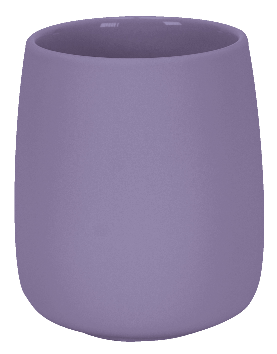Lila Zahnputzbecher aus Keramik mit glatter, matter Oberfläche. Modernes, minimalistisches Design für stilvolle Badezimmer.
