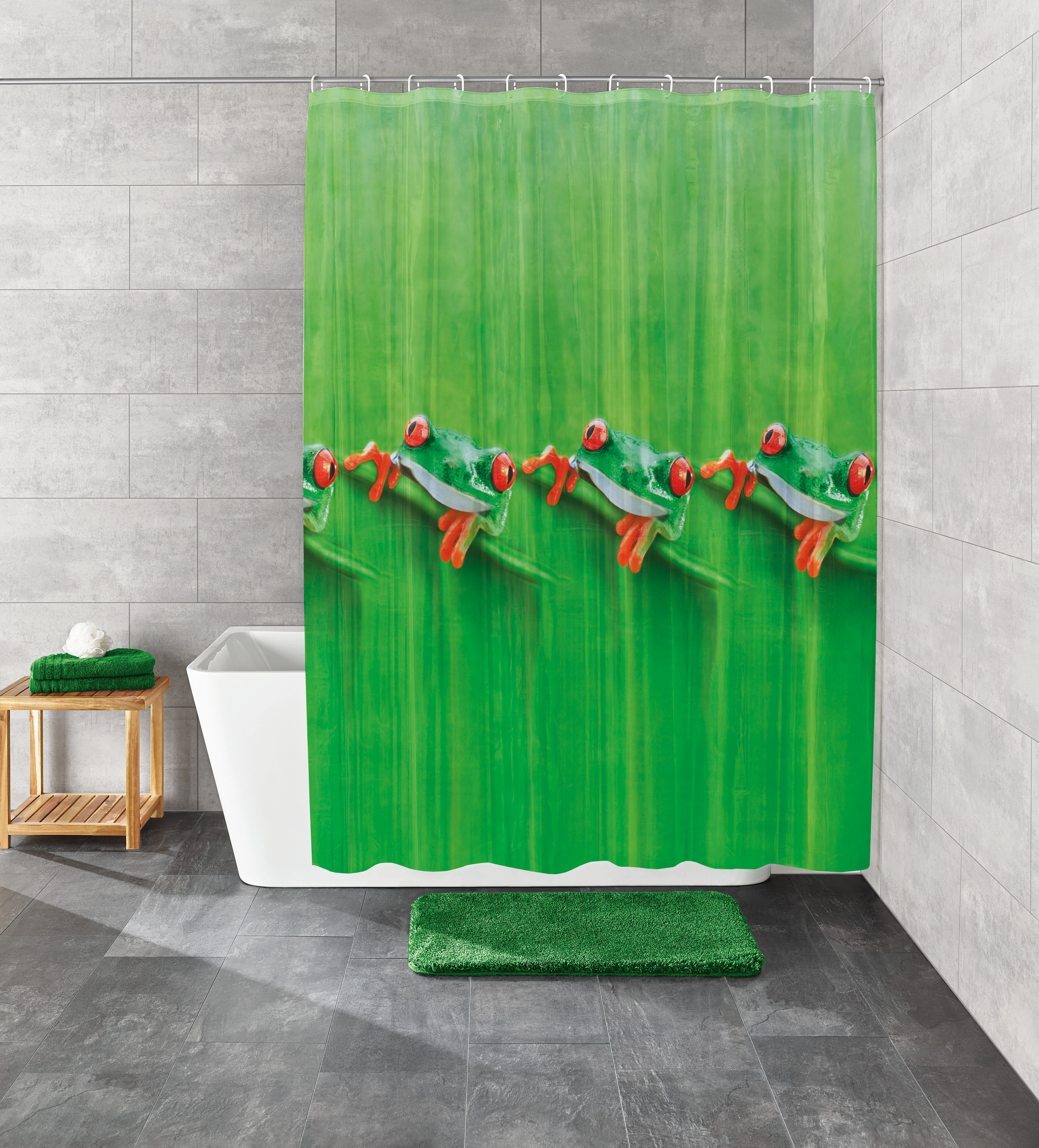 Duschvorhang PEVA, Charlie Maigrün, 180x200 cm