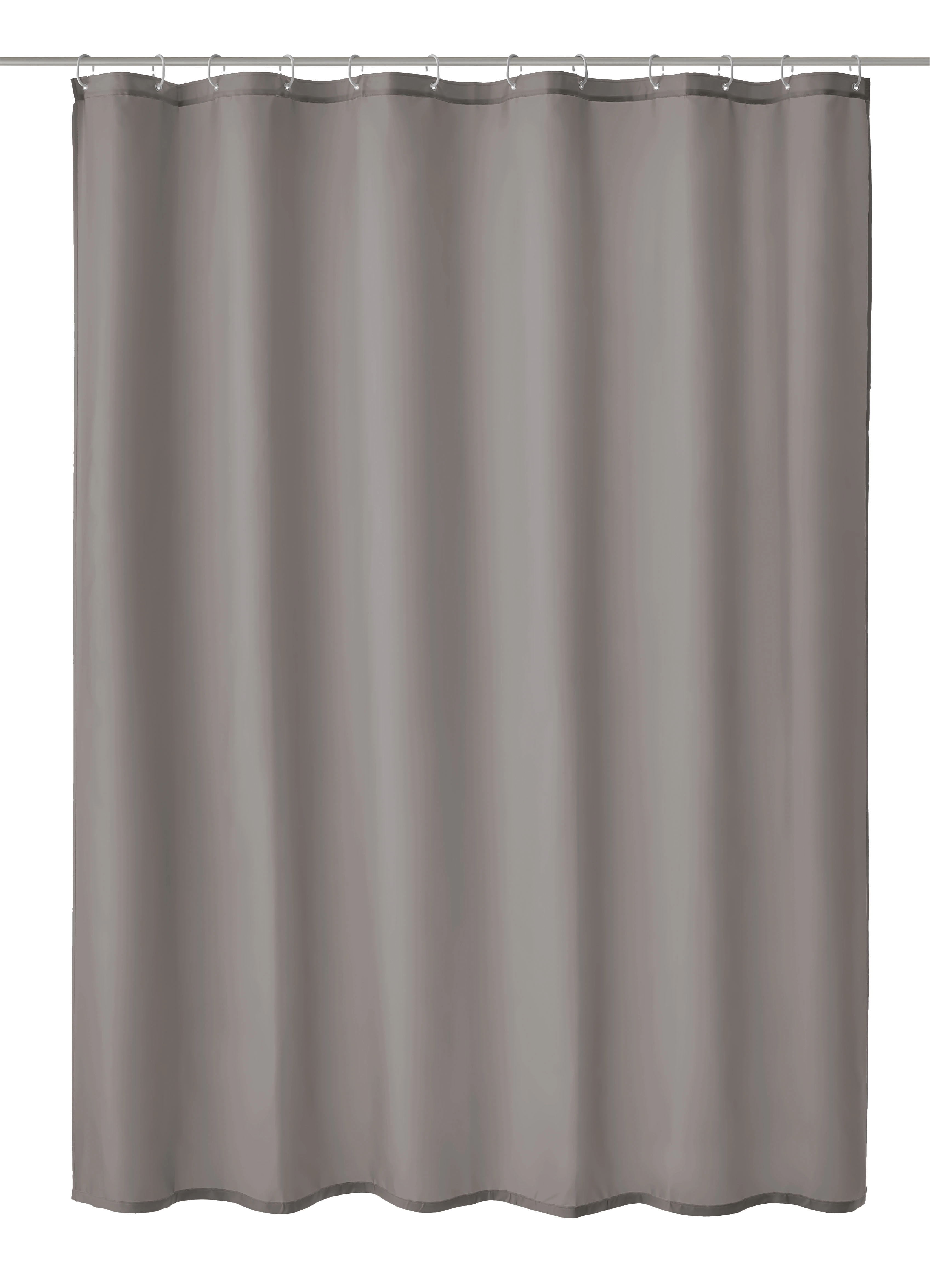 Duschvorhang Textil KITO Schiefer 120 x 200 cm Grauer Duschvorhang aus Polyester mit verstärkten Ösen und schlichtem Design. Ideal für moderne Badezimmer.
