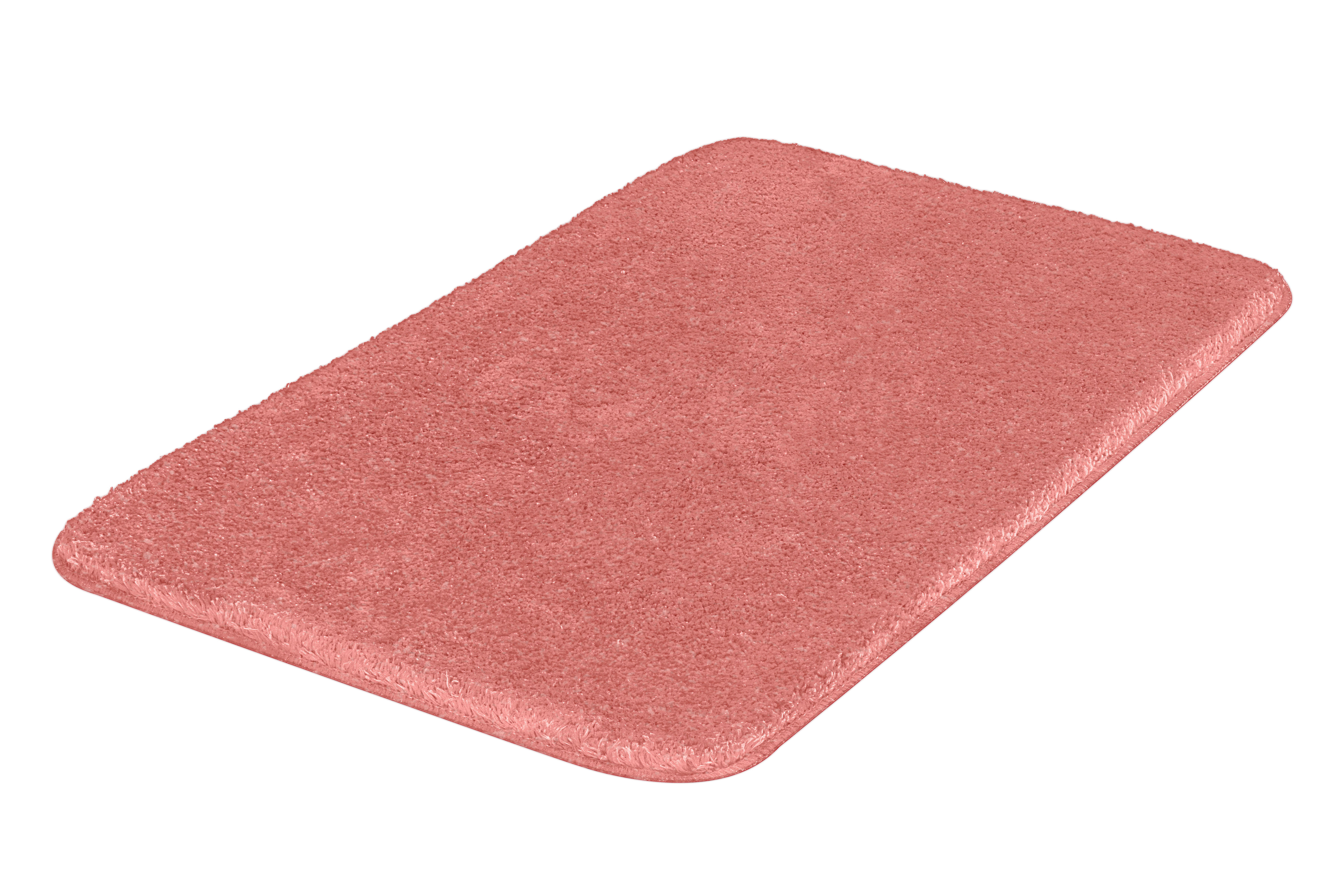 Weiche, rechteckige Badematte in zartem Rosa, ideal für ein gemütliches und stilvolles Badezimmer.