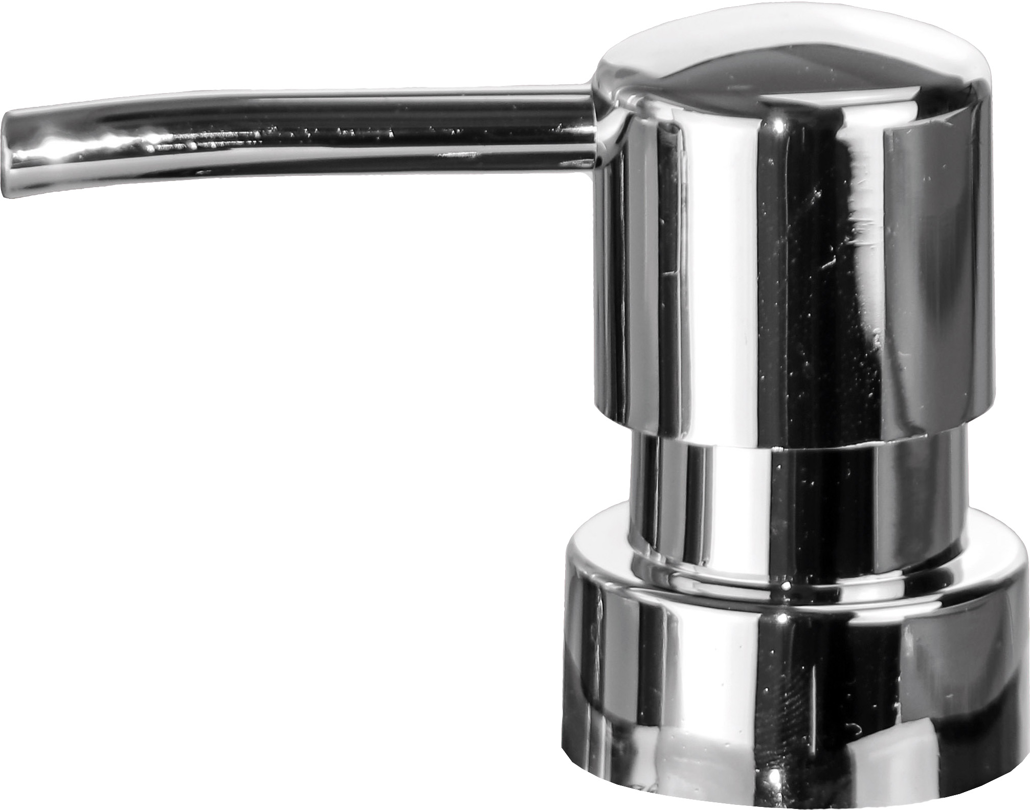 Moderner Seifenspender aus glänzendem Chrom mit schlichtem, elegantem Design für stilvolle Badezimmer.