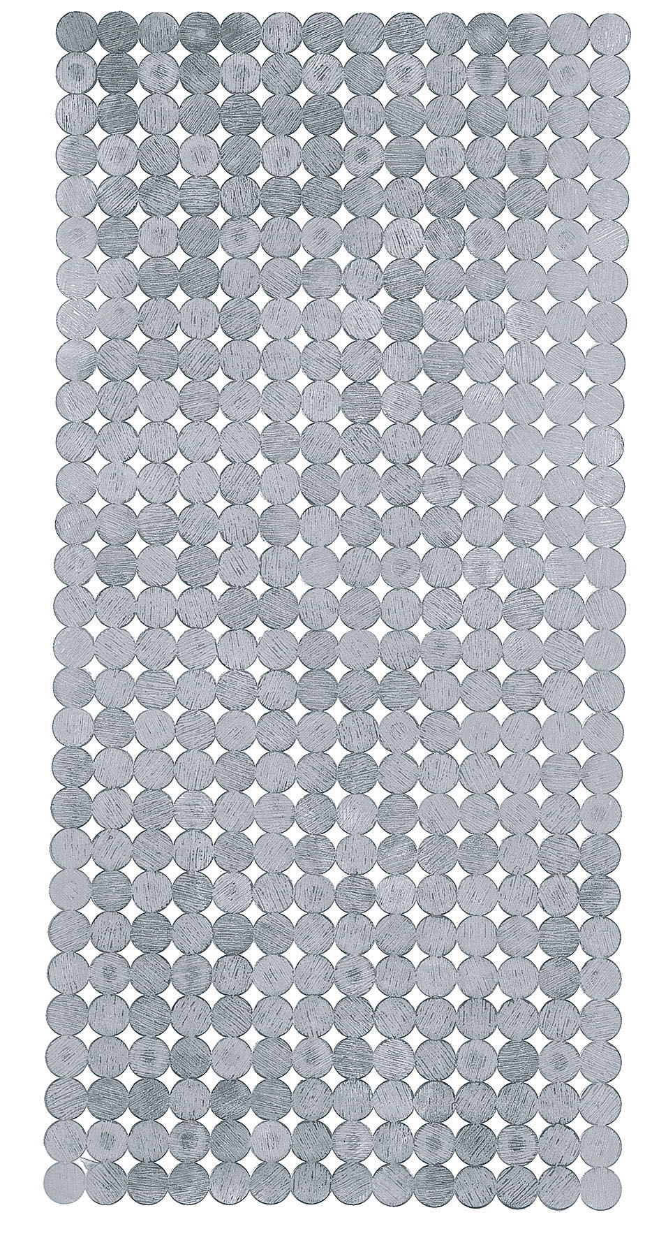 Wanneneinlage SIGN Silberfarben 36 x 80 cm Rutschfeste Badematte in Grau mit runden, strukturierten Elementen für sicheren Halt und modernes Design.