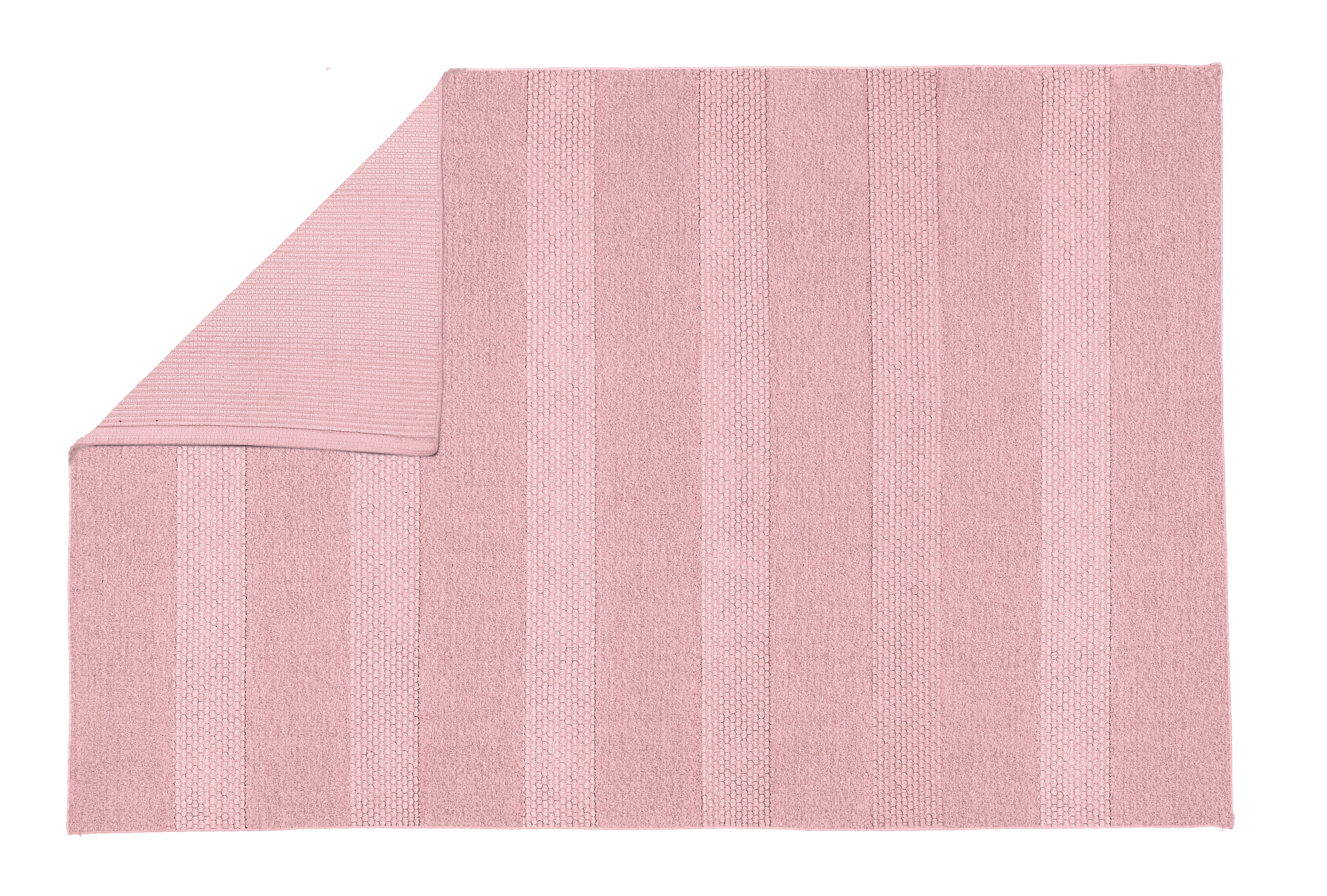 Rosa Handtuch mit dezentem Streifenmuster, weiche Textur, ideal für Badezimmer und Wellness.