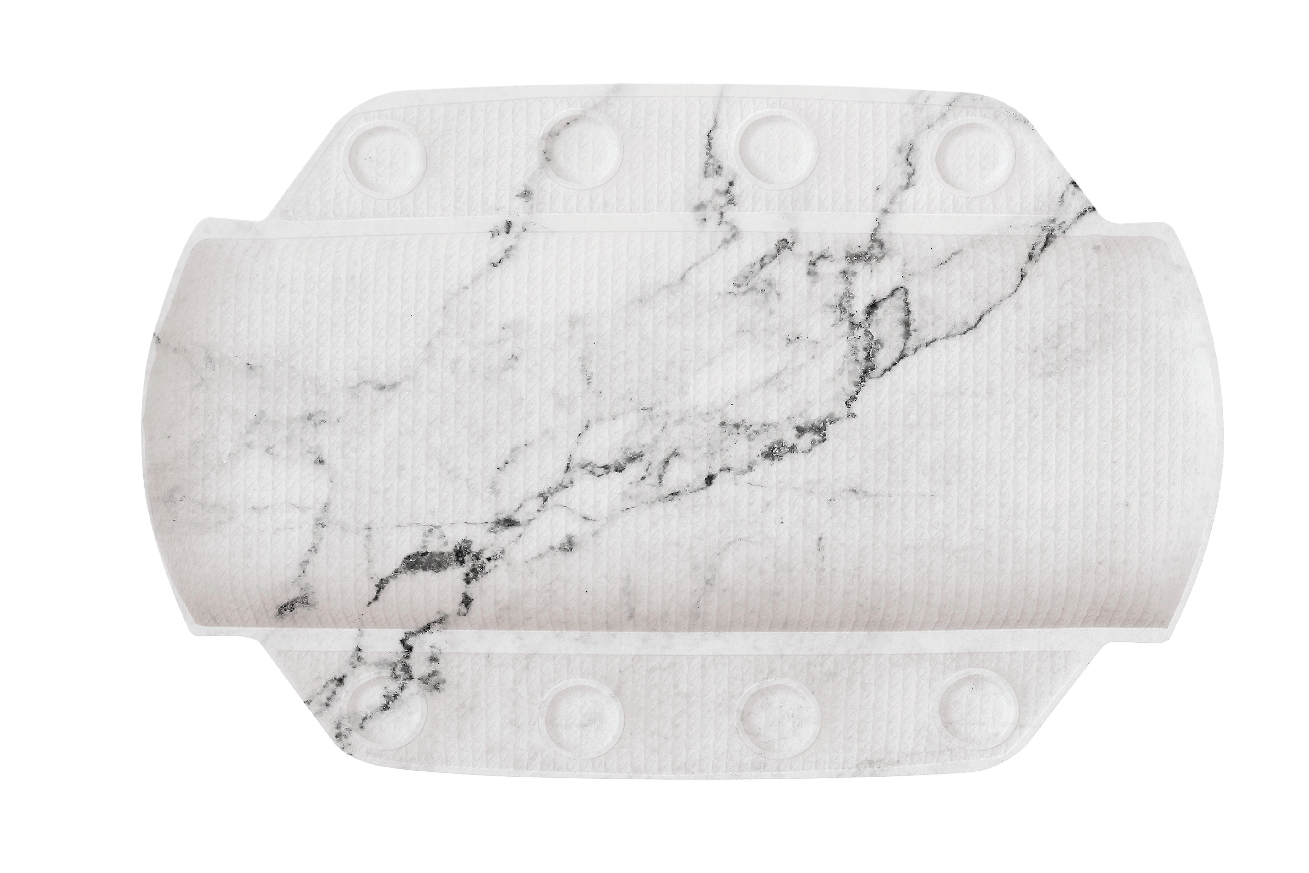 Nackenpolster MARBLE Anthrazit 32 x 22 cm Rutschfeste Badematte mit elegantem Marmor-Design, ideal für sicheren Halt und stilvolle Badezimmerdekoration.