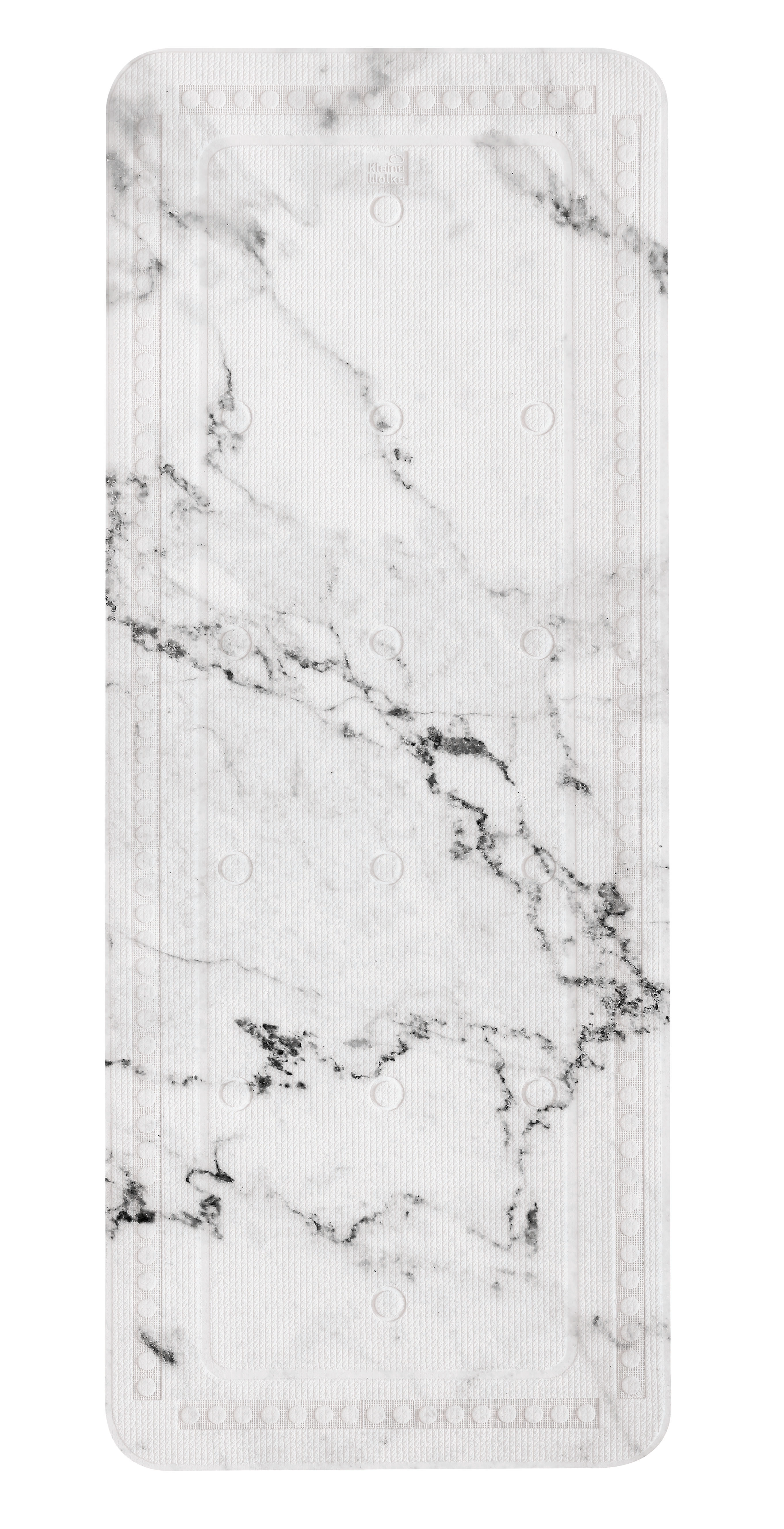 Wanneneinlage MARBLE Anthrazit 36 x 92 cm Rutschfeste Badematte mit elegantem Marmor-Design in Weiß und Grau, ideal für stilvolle Badezimmer.