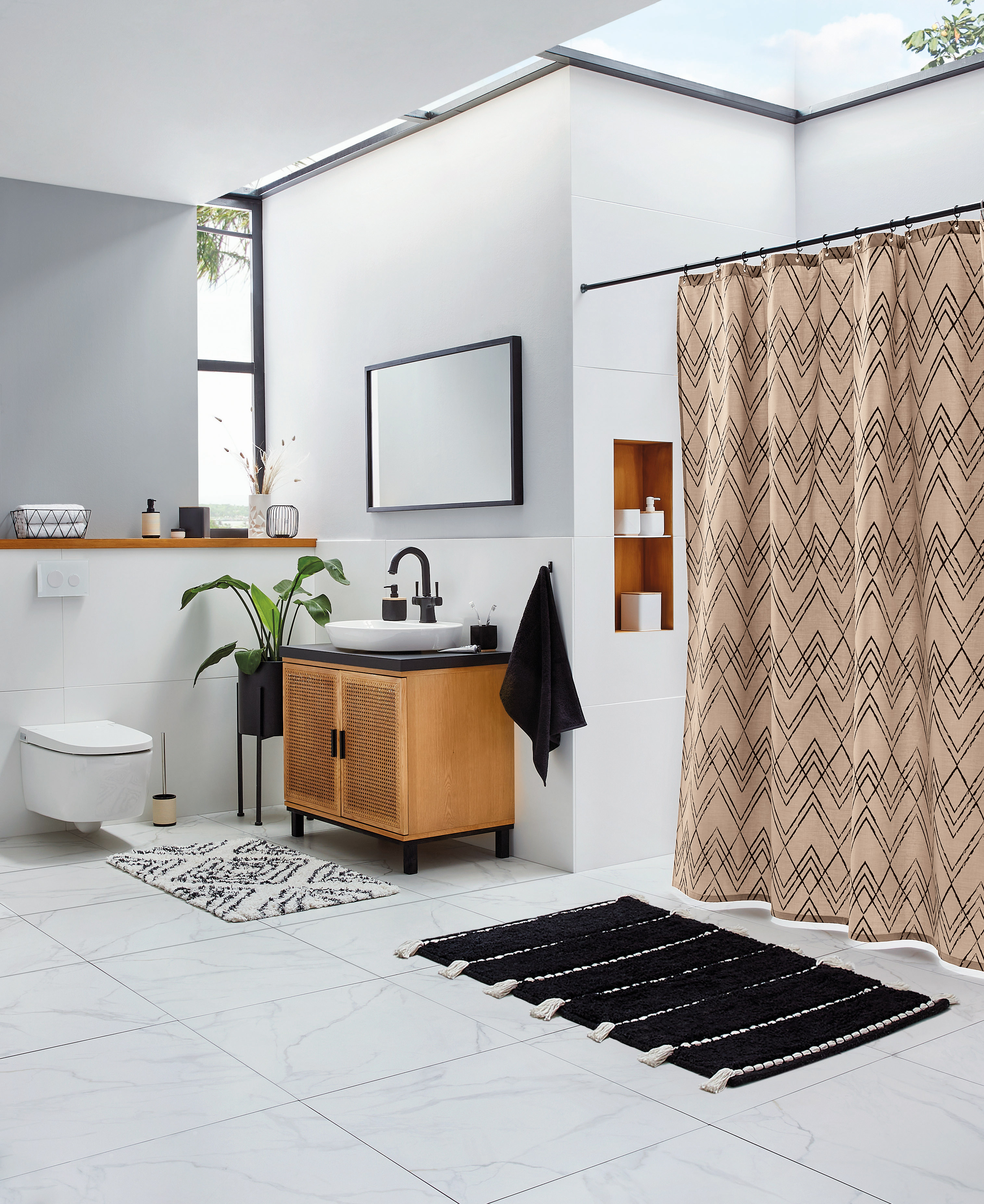 Duschvorhang, Zag Cotti, Taupe, 180x200 cm