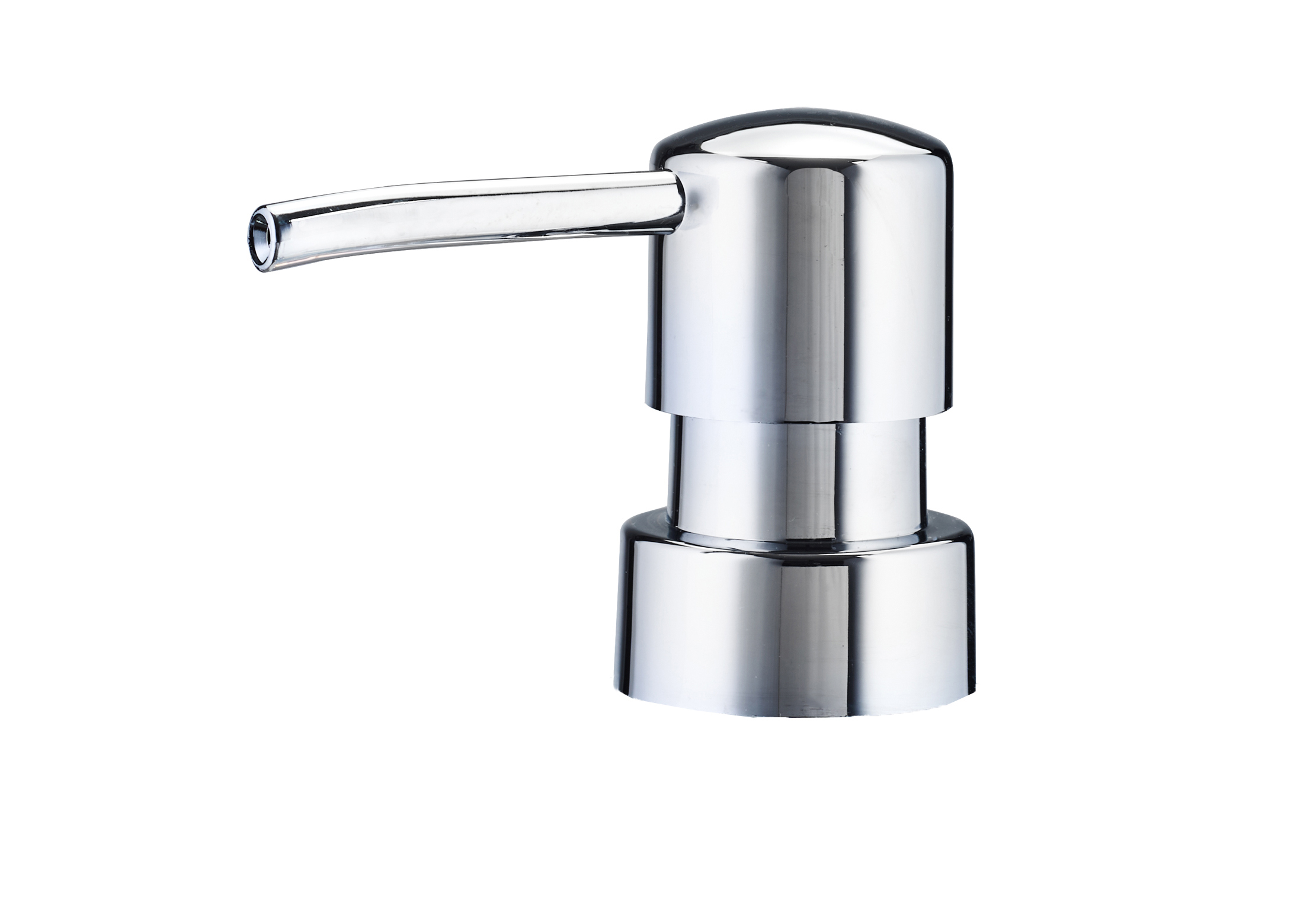 Moderner Seifenspender aus glänzendem Edelstahl mit schlichtem, elegantem Design. Ideal für Badezimmer und Küchen.