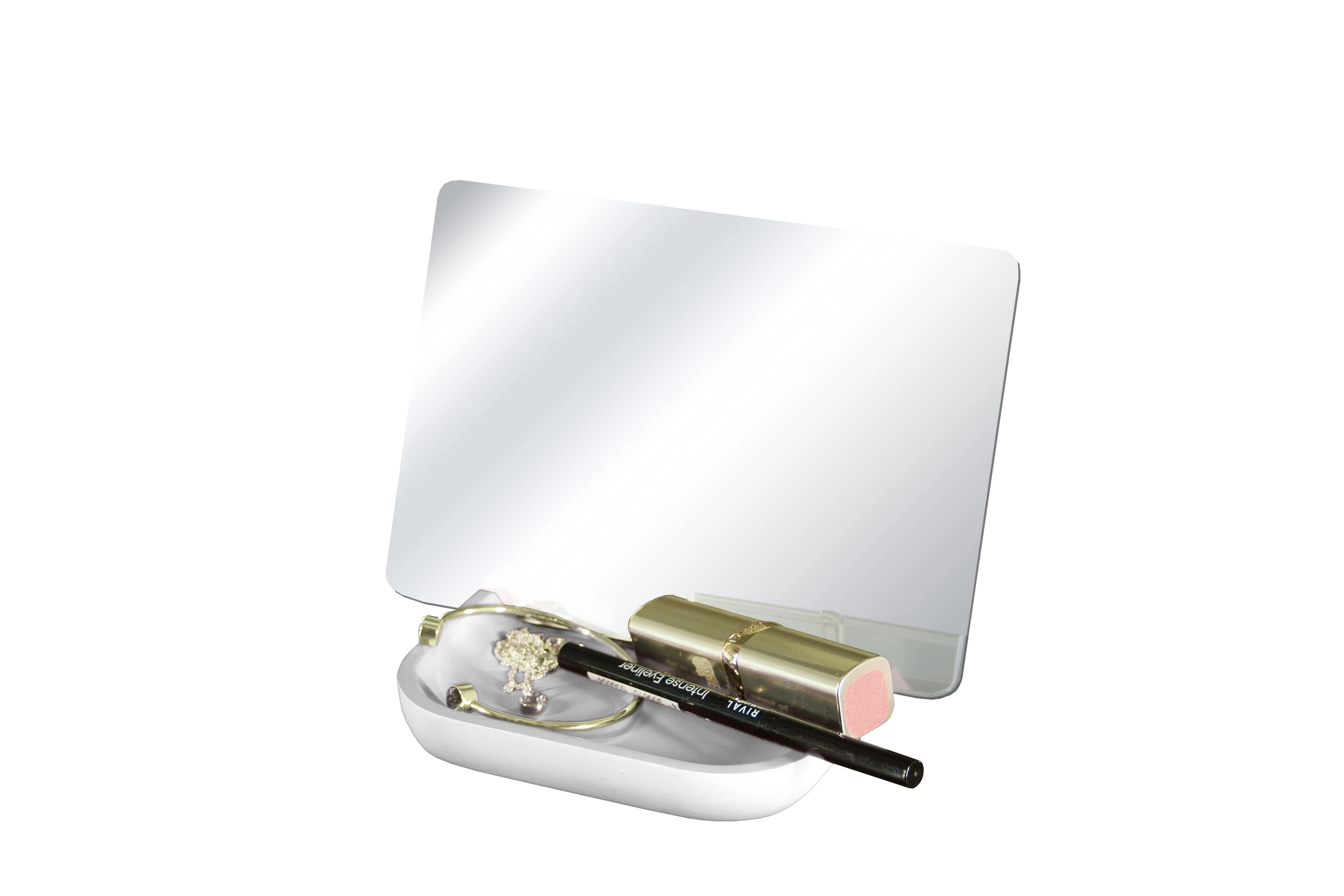 Kosmetikspiegel, Tray Mirror Weiß, Spiegel