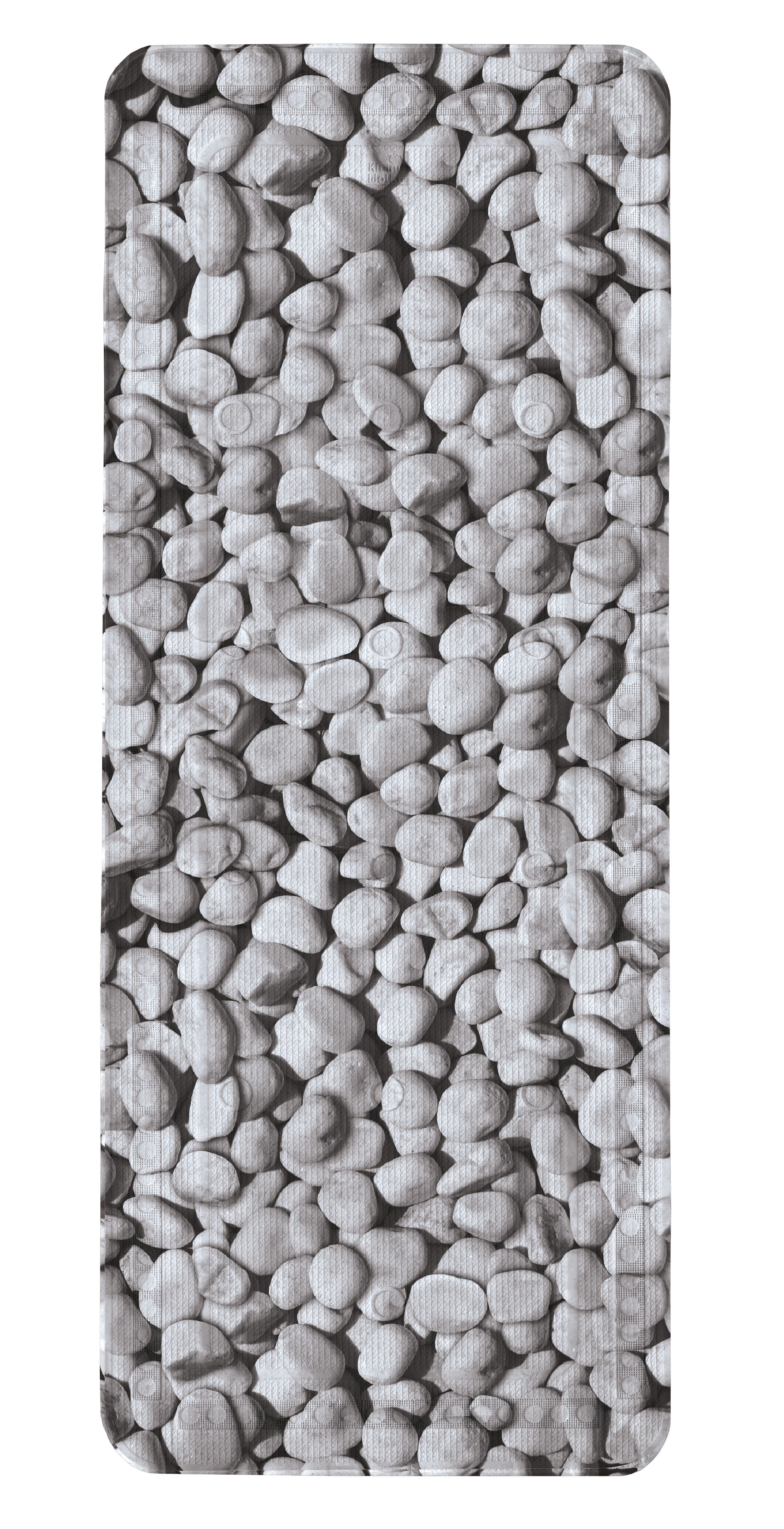 Wanneneinlage STEPSTONE Grau 36 x 92 cm Badematte mit Kieselstein-Design in Grautönen, rutschfest und pflegeleicht, ideal für moderne Badezimmer.